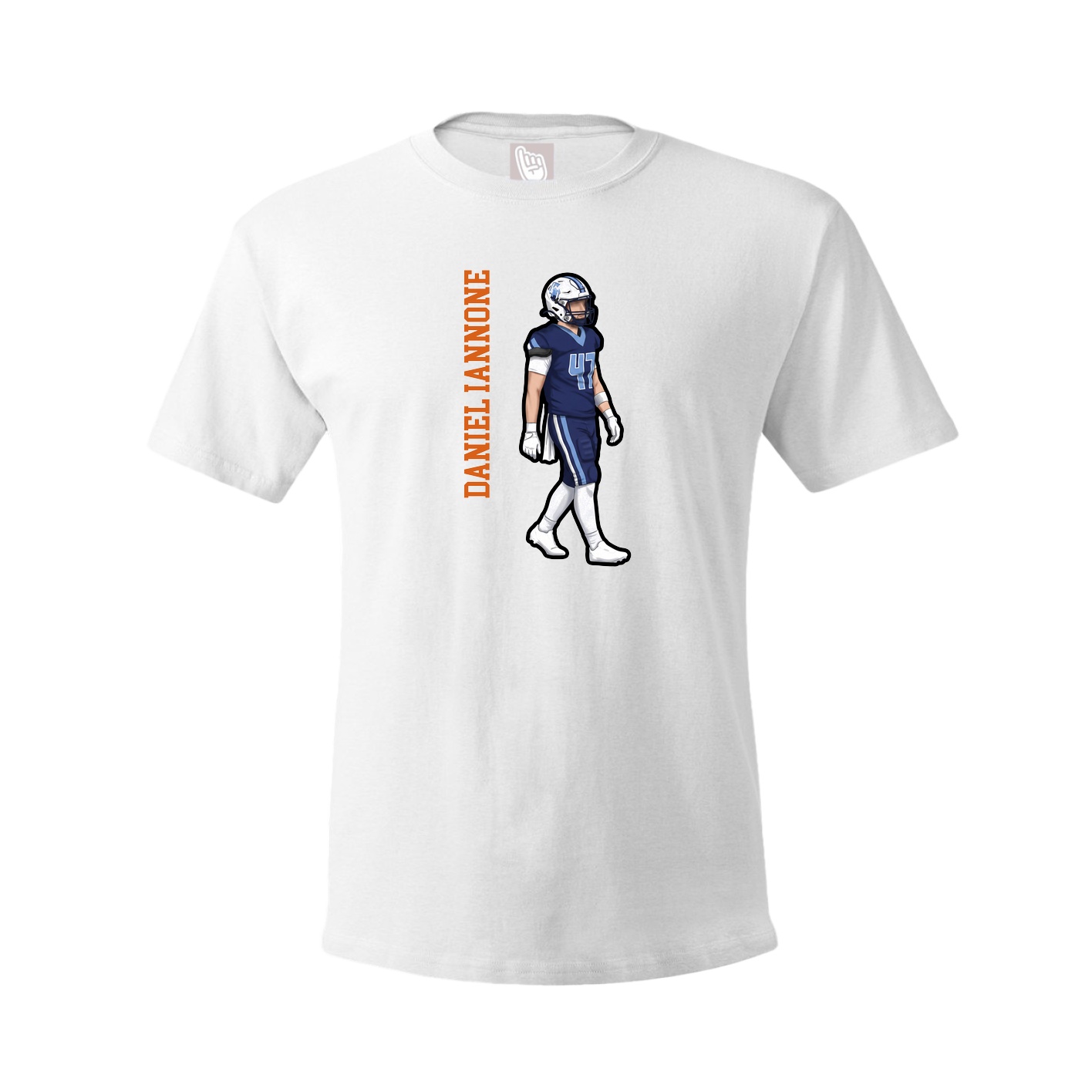 Youth Tee — Name Vertical in White