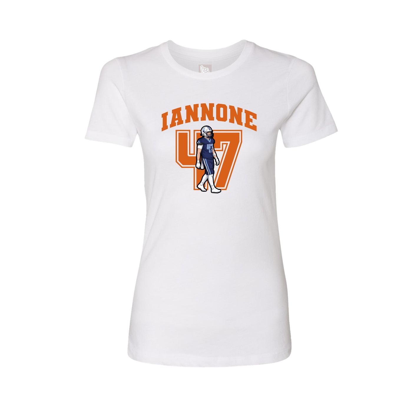 Fitted Women's Tee — Number in White