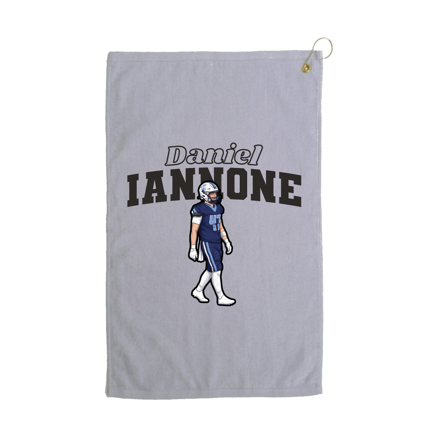 Golf Towel — Name Arch in Grey