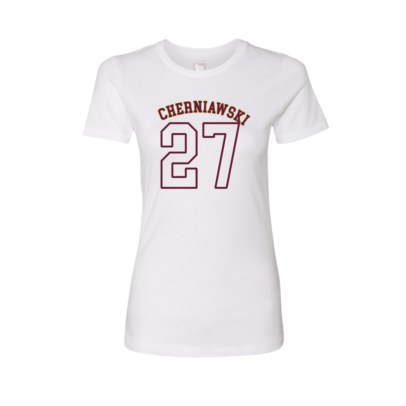Fitted Women's Tee — Shirsey Arch in White