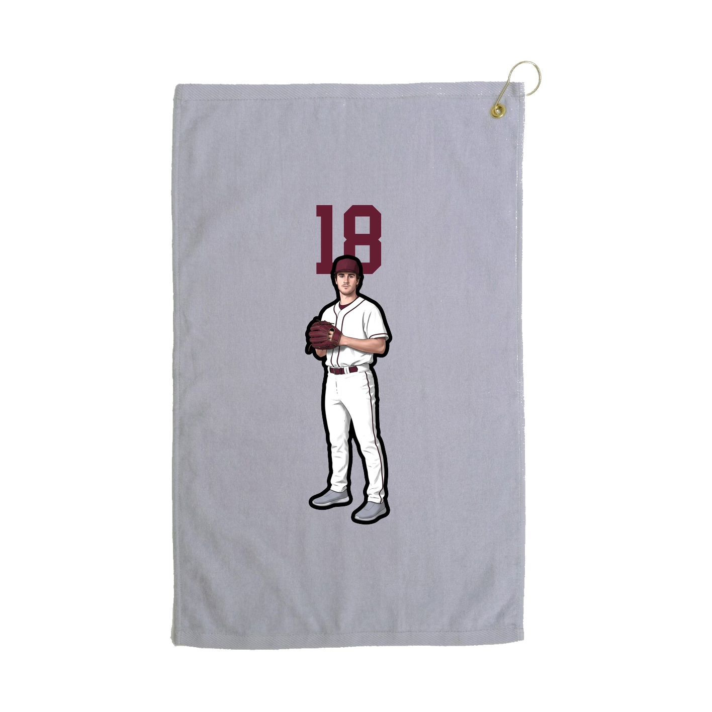 Golf Towel — Number Top in Grey