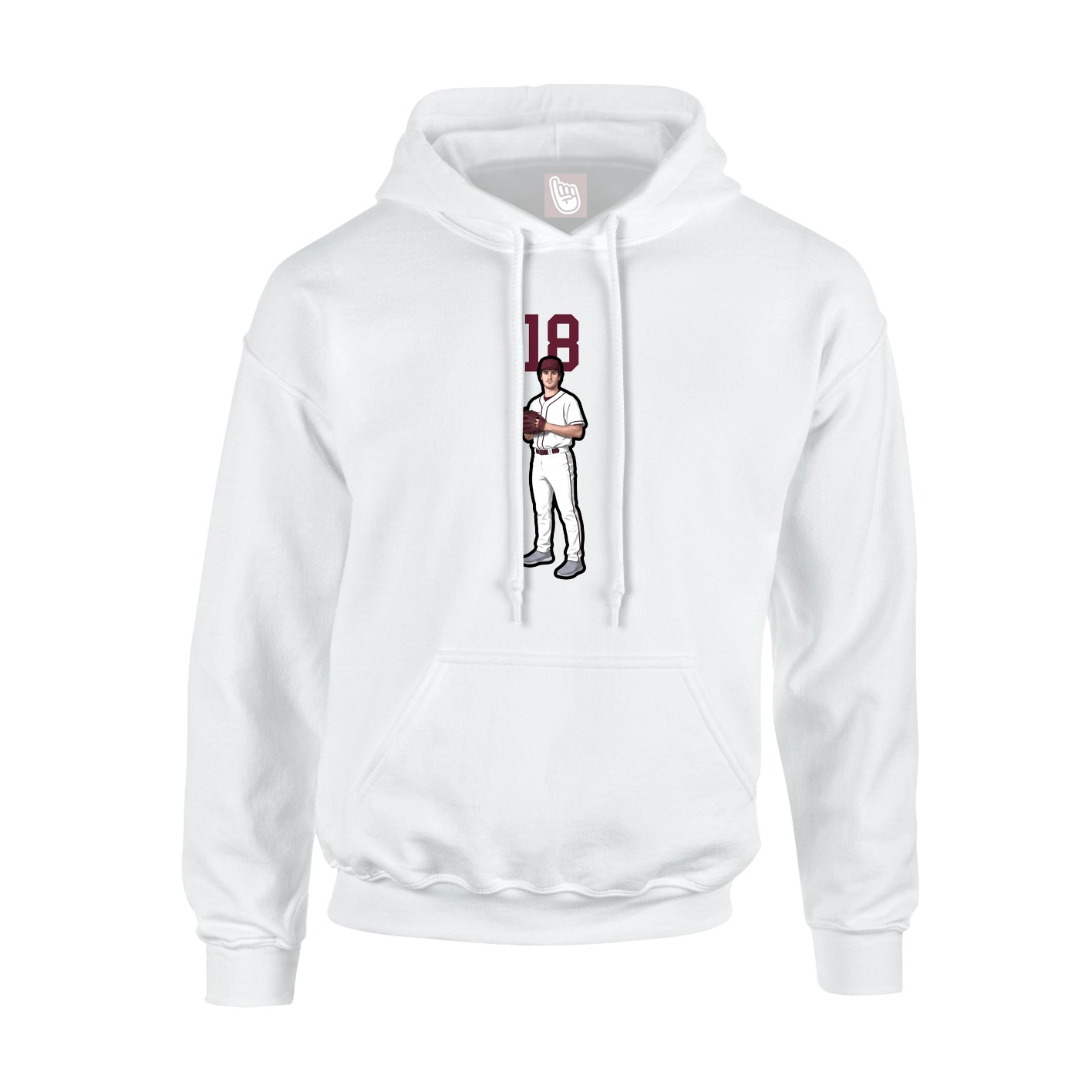 Youth Hoodie — Number Top in White