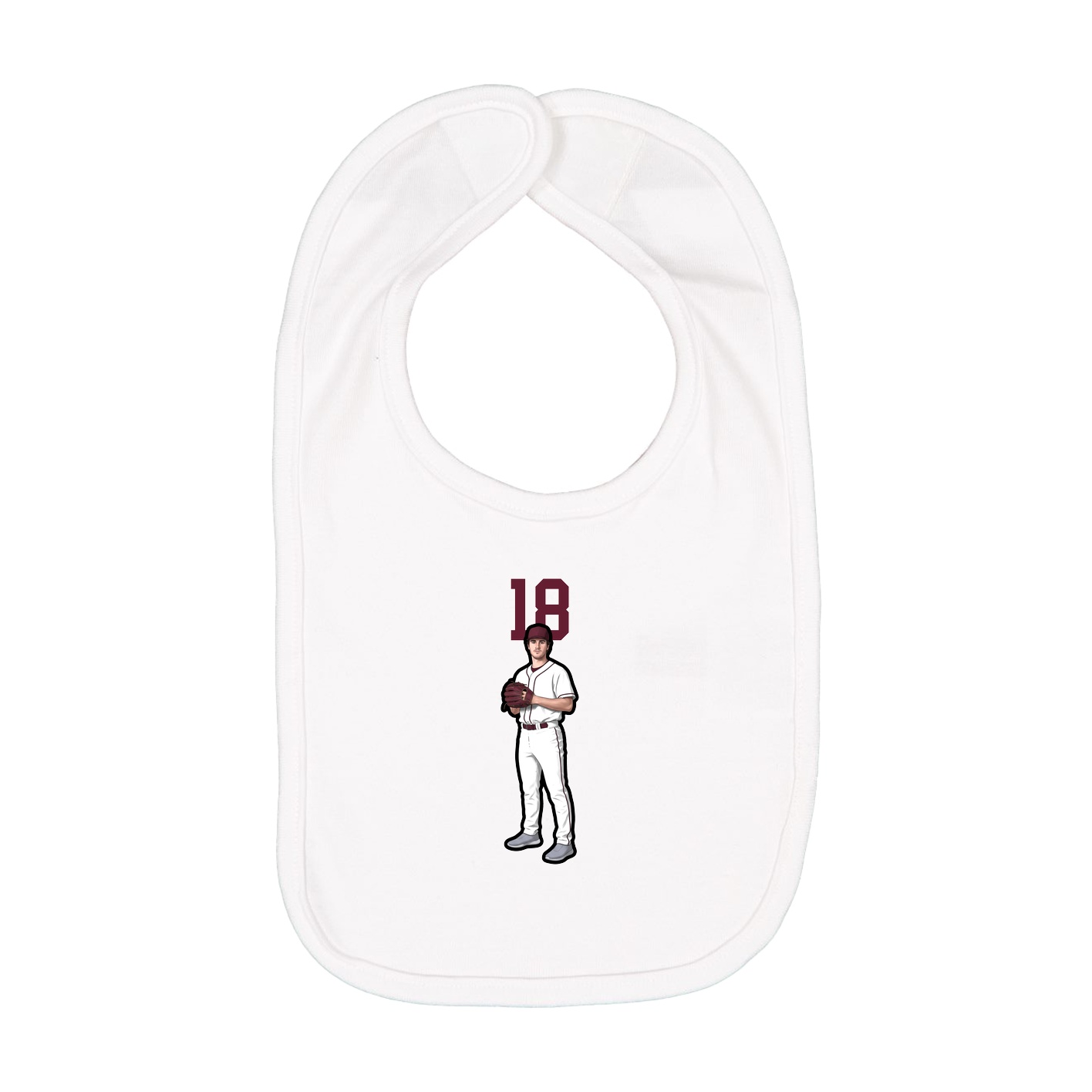 Infant Bib — Number Top in White