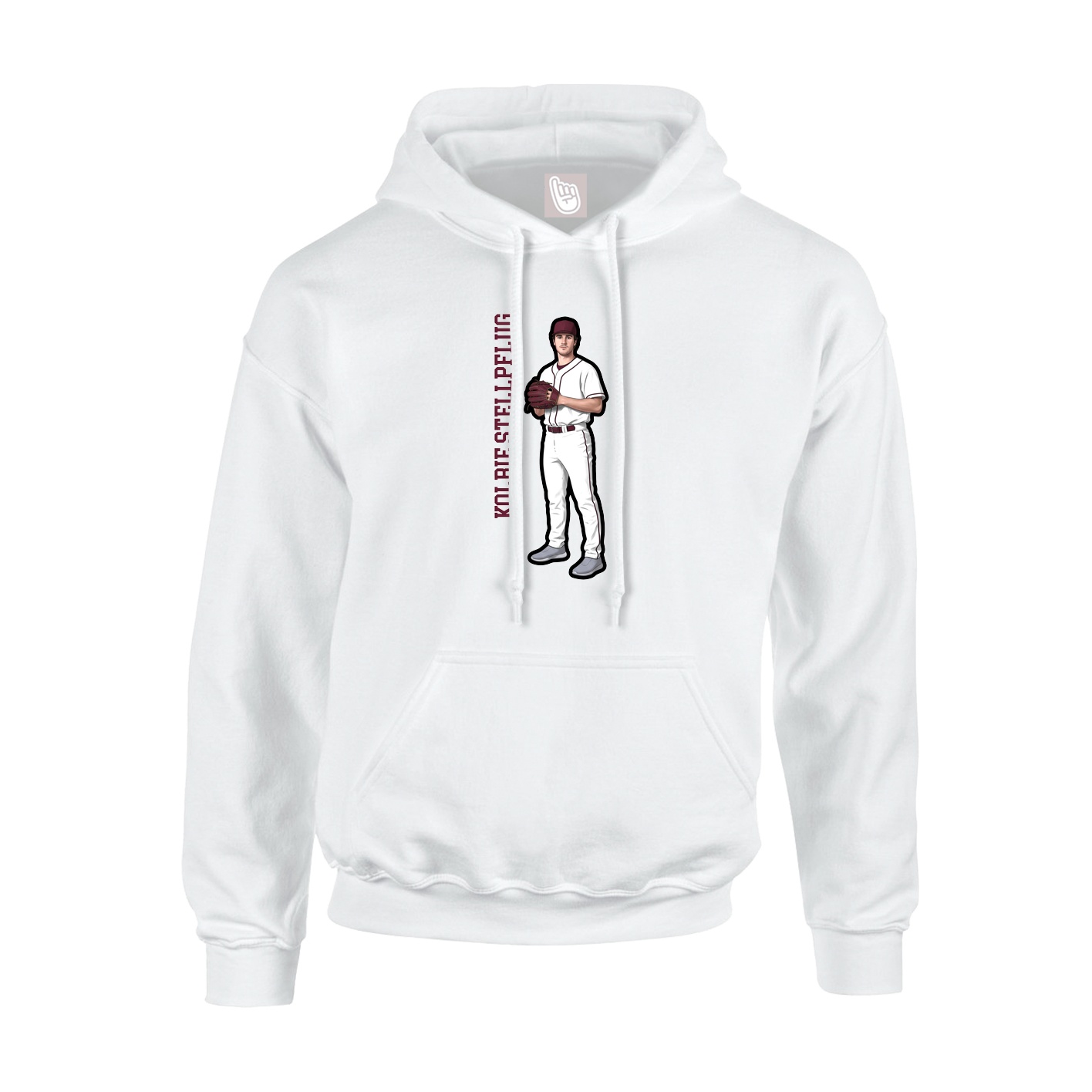 Youth Hoodie — Name Vertical in White