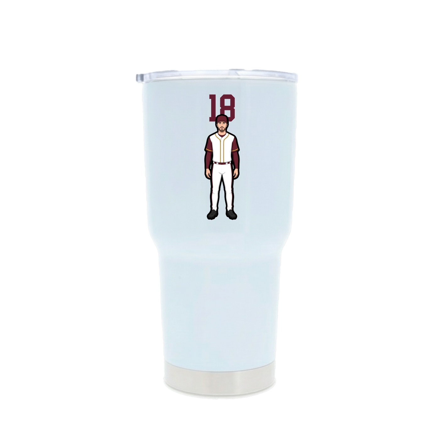 30oz Stainless Steel Tumbler — Number Top in White