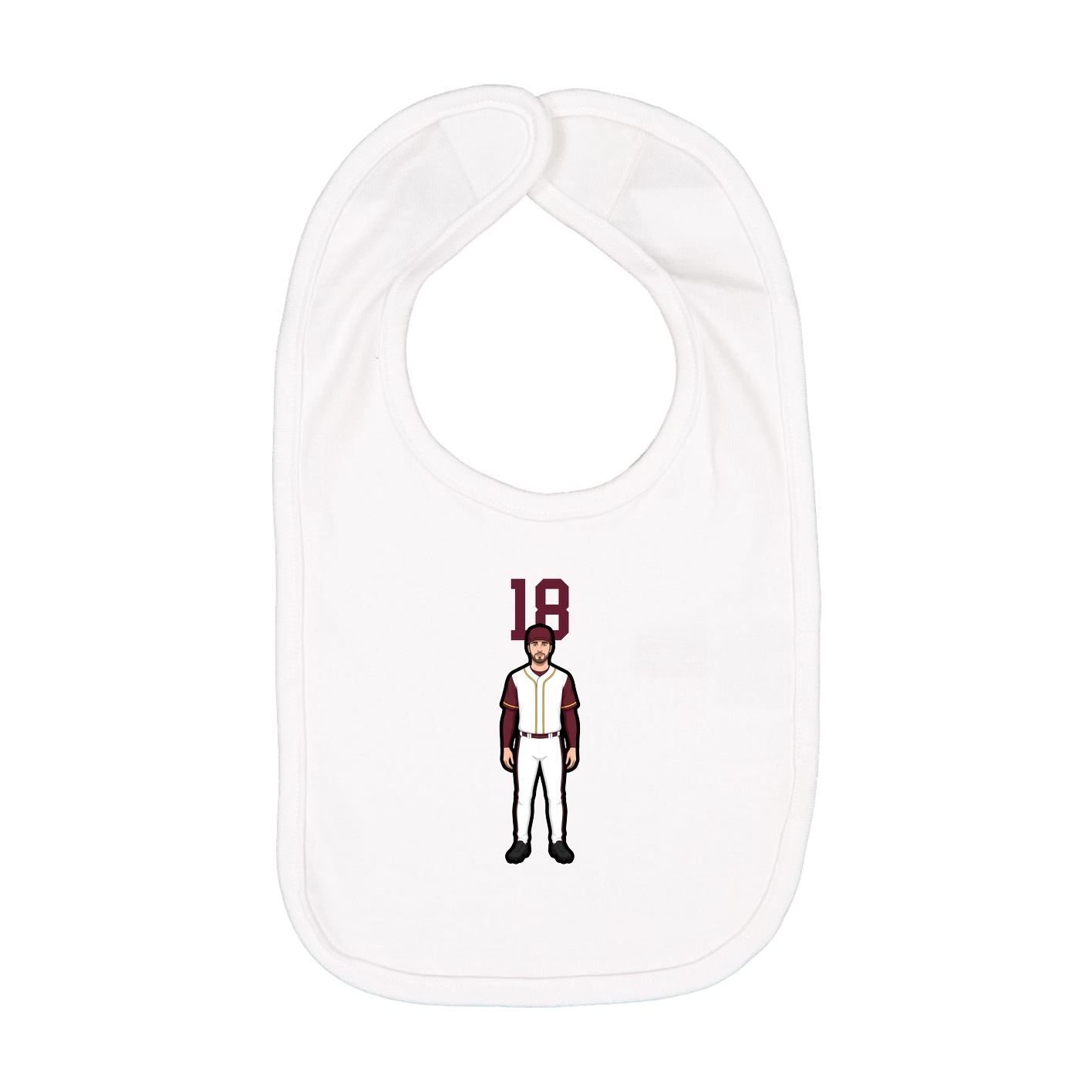 Infant Bib — Number Top in White