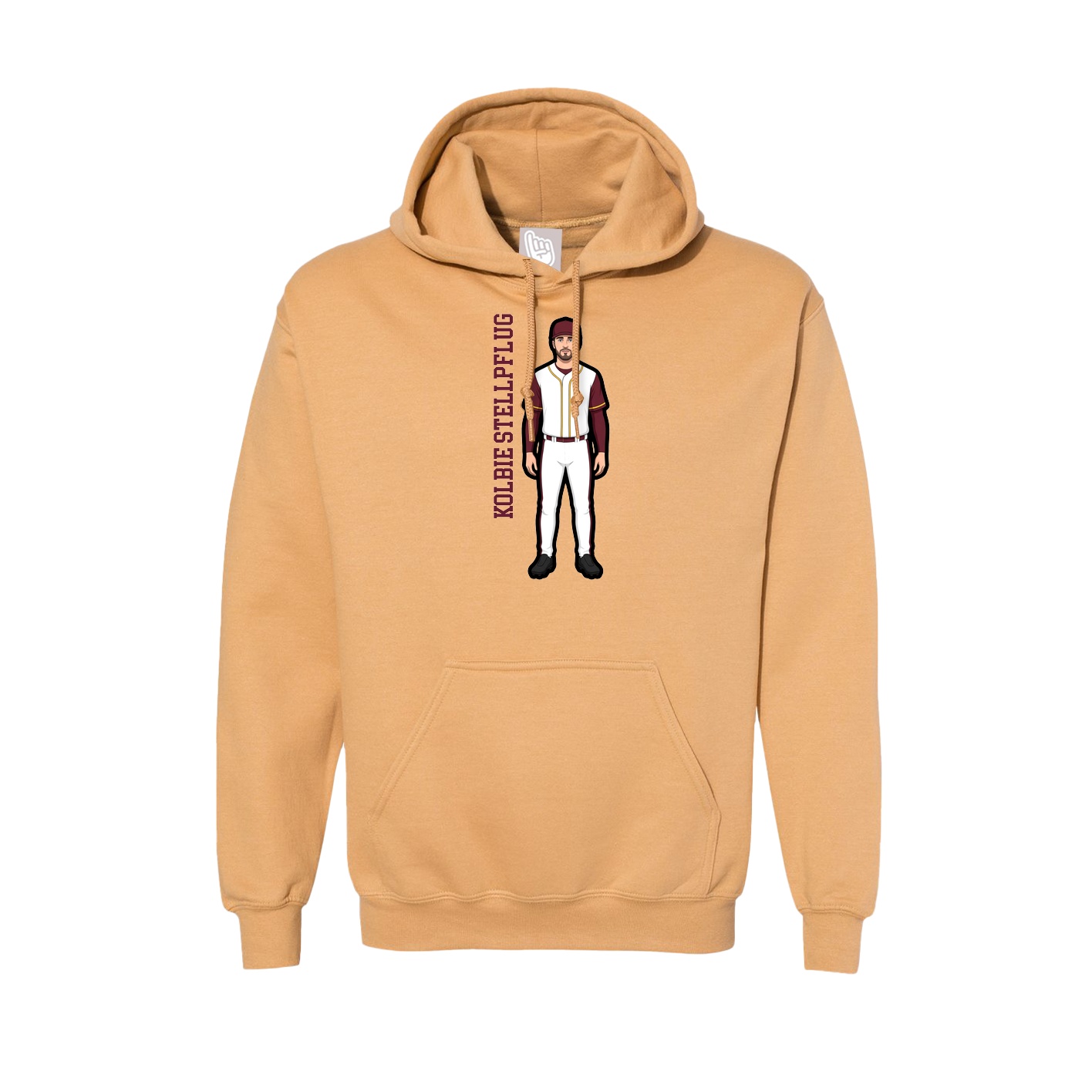 Hoodie — Name Vertical in Vegas Gold