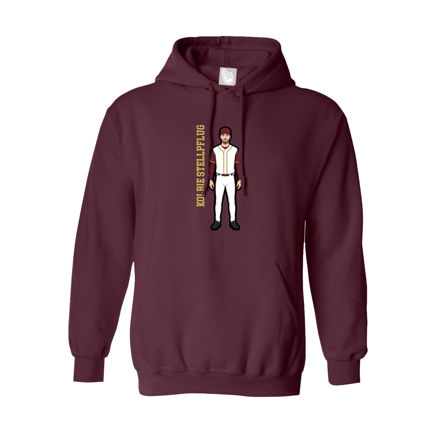 Youth Hoodie — Name Vertical in Maroon