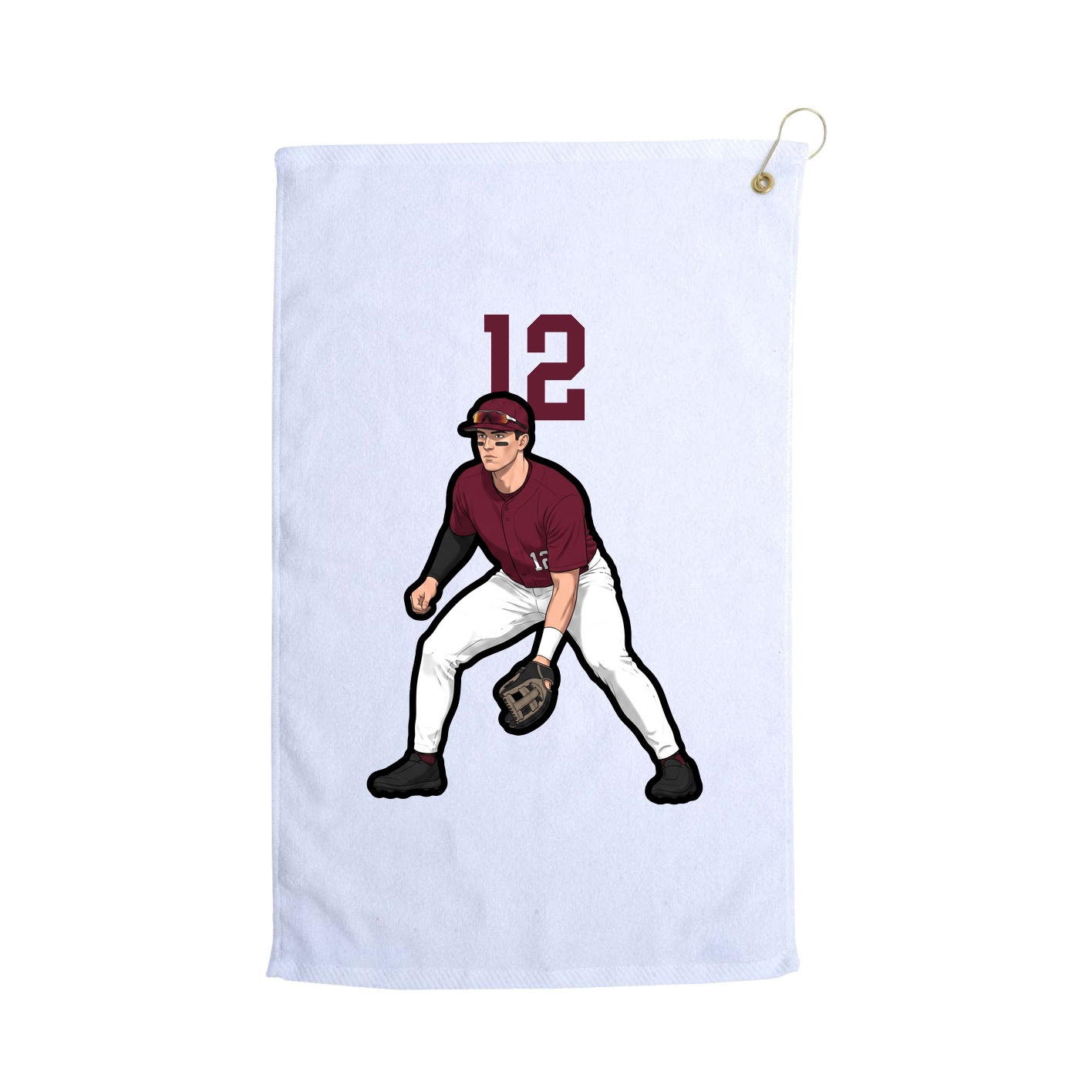 Golf Towel — Number Top in White