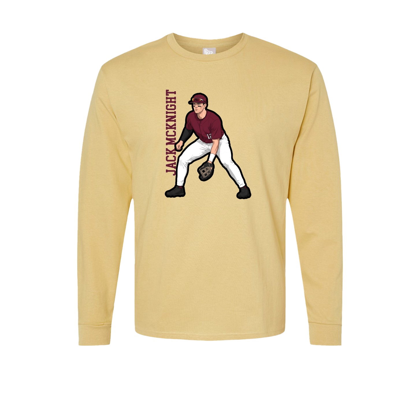 Long Sleeve Tee — Name Vertical in Vegas Gold