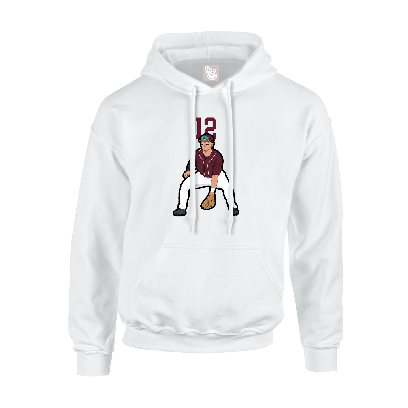 Hoodie — Number Top in White