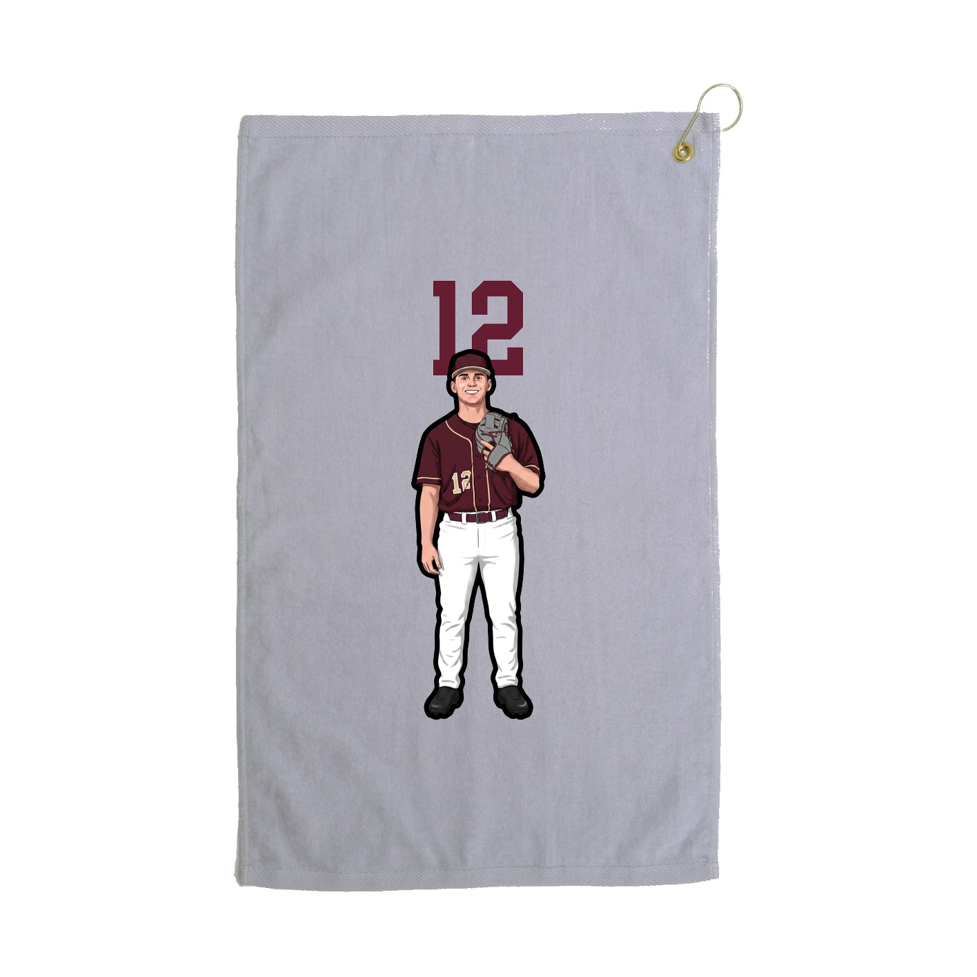 Golf Towel — Number Top in Grey