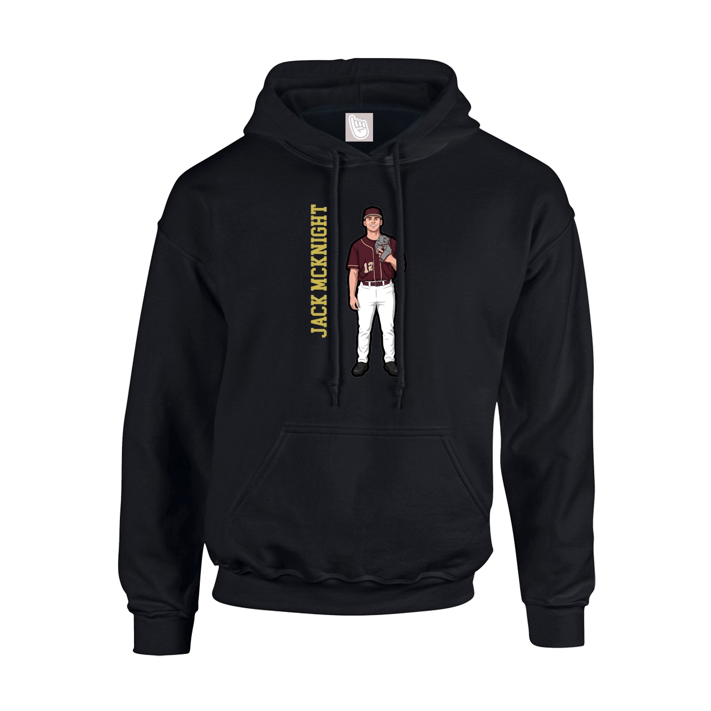 Hoodie — Name Vertical in Black