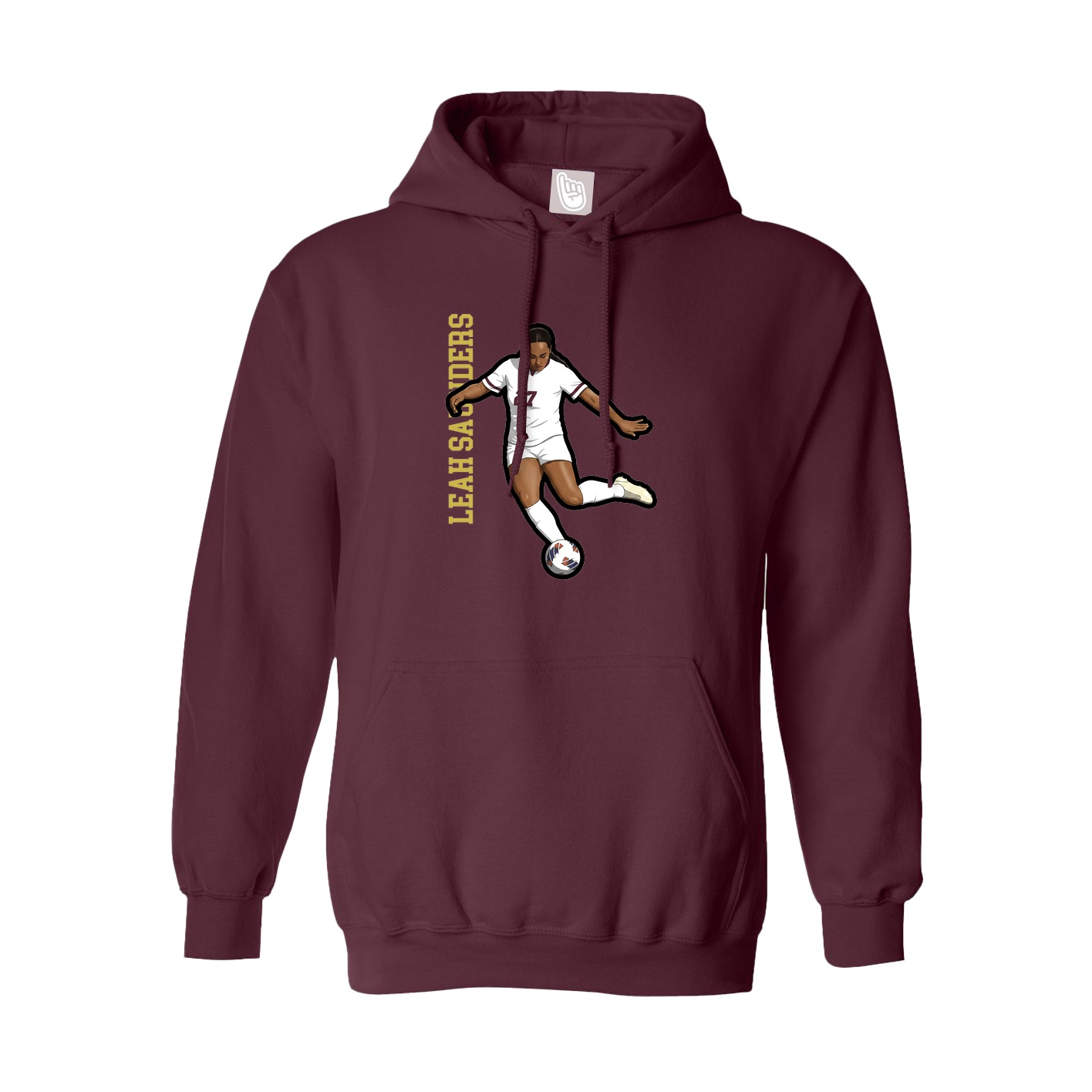 Hoodie — Name Vertical in Maroon