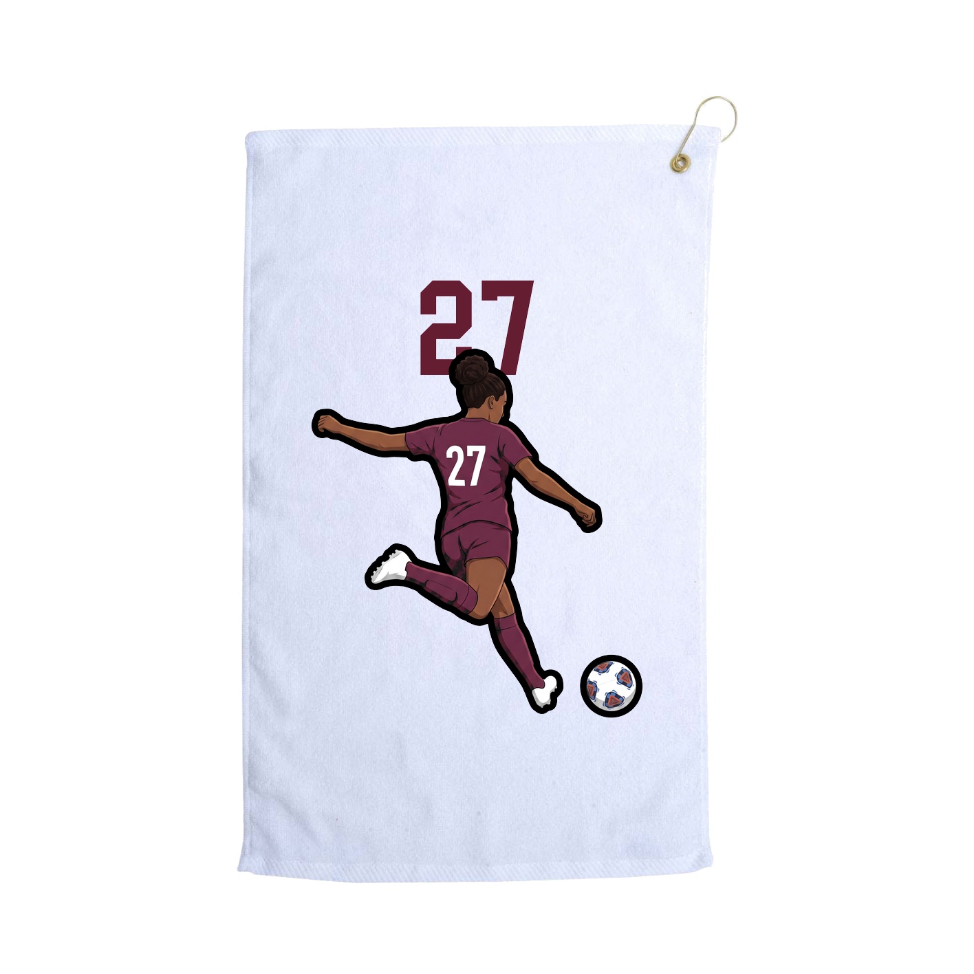 Golf Towel — Number Top in White
