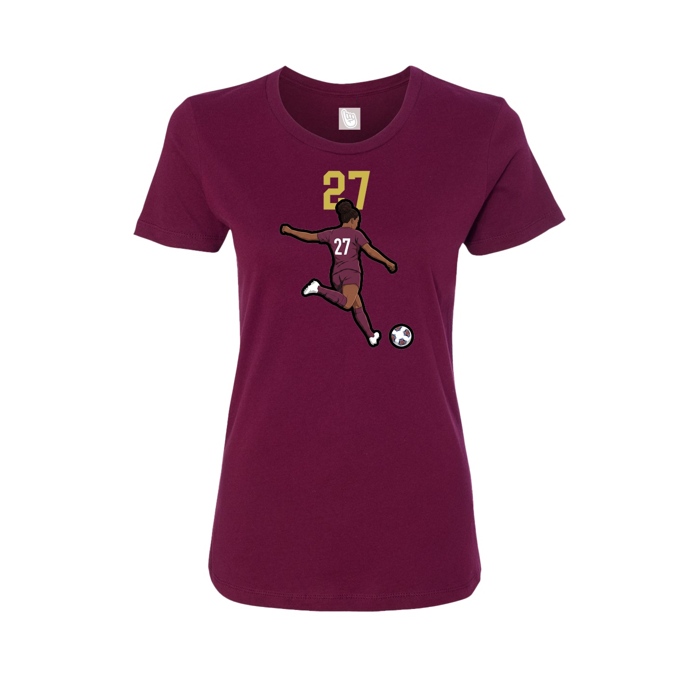 Womens Tee — Number Top in Maroon