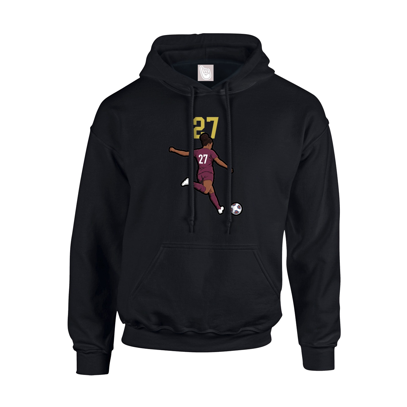 Youth Hoodie — Number Top in Black