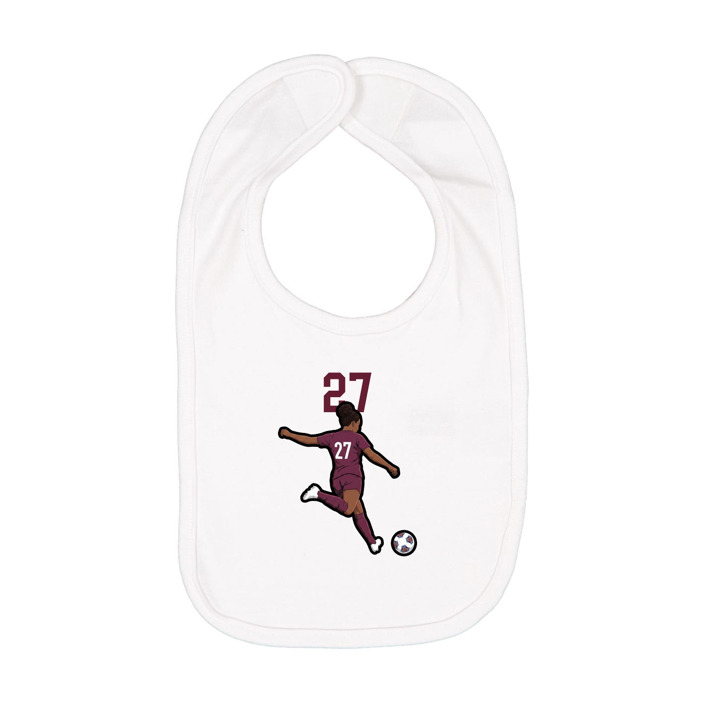 Infant Bib — Number Top in White