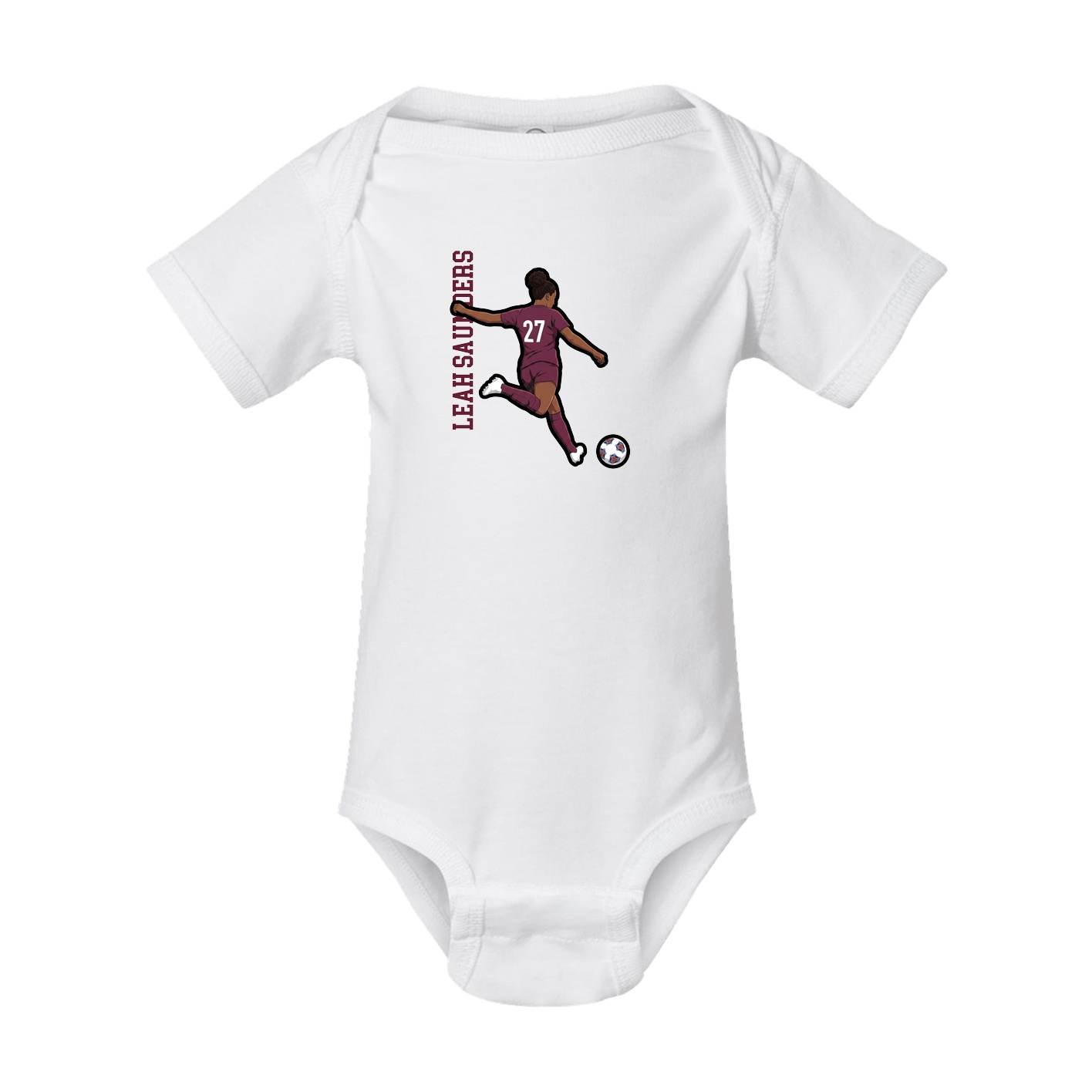 Baby Onesie — Name Vertical in White
