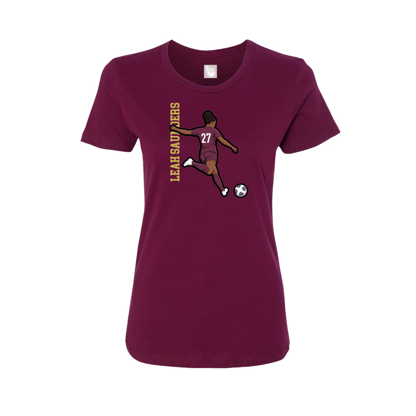 Womens Tee — Name Vertical in Maroon