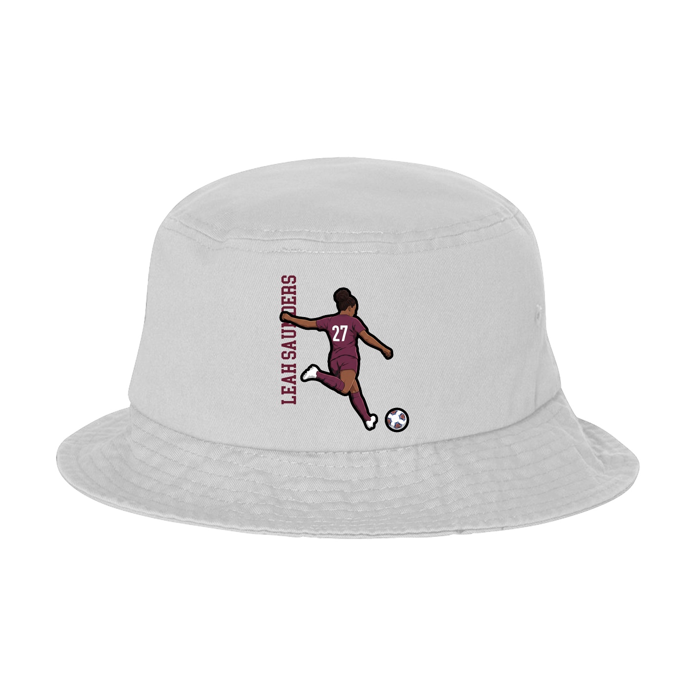 Bucket Cap — Name Vertical in White