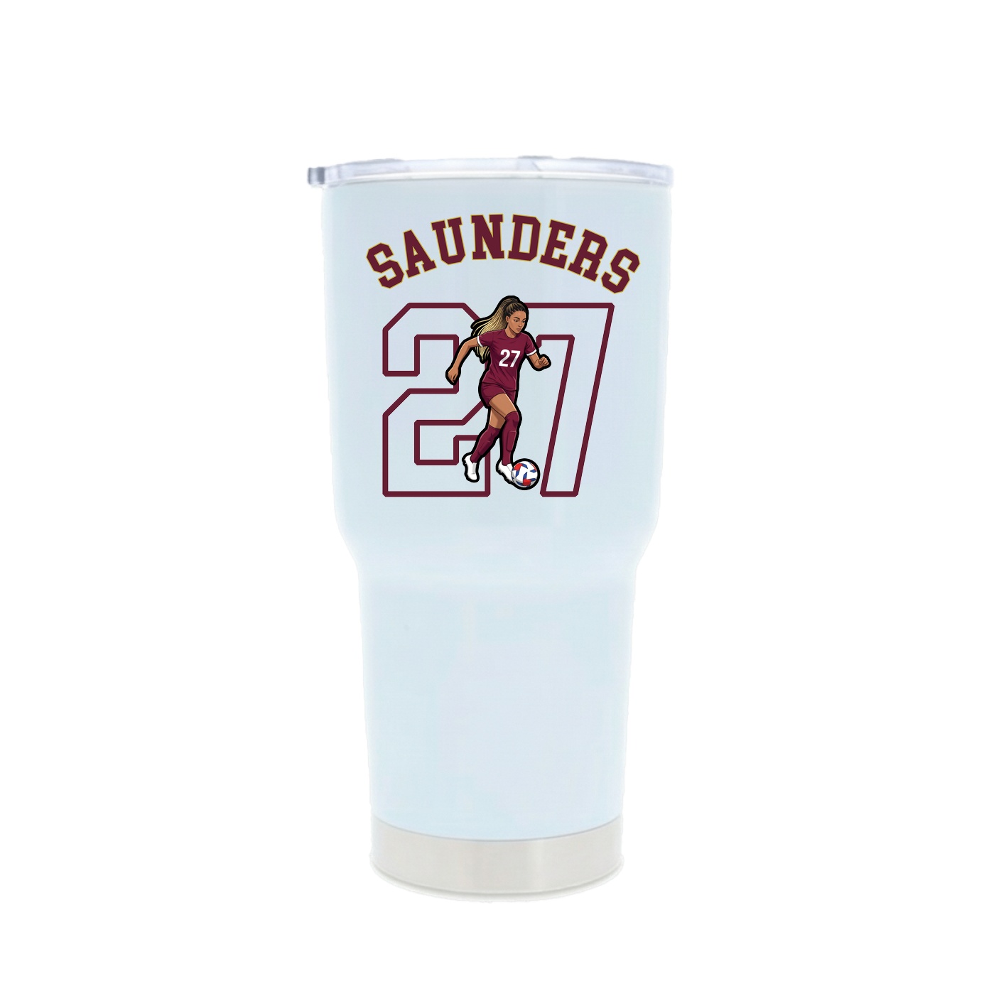 30oz Stainless Steel Tumbler — Shirsey Arch in White