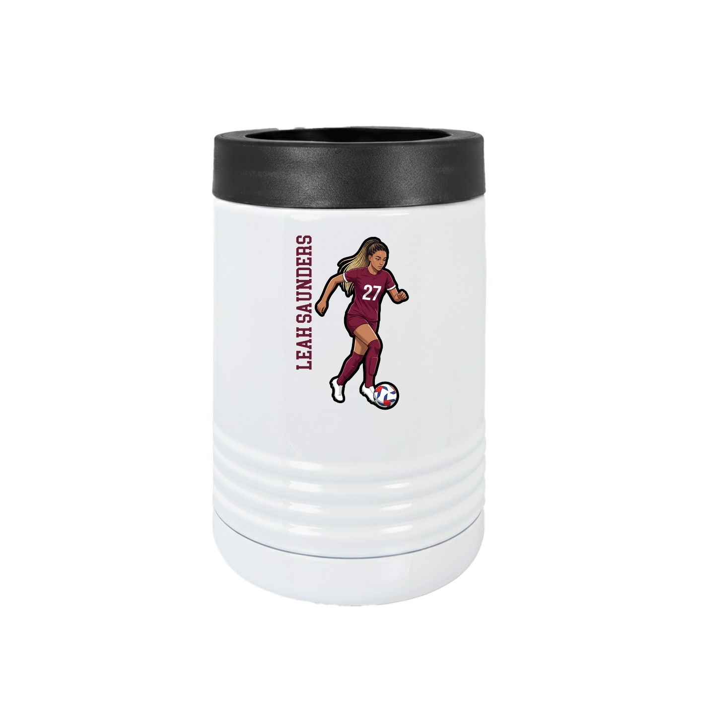 Beverage Holder — Name Vertical in White