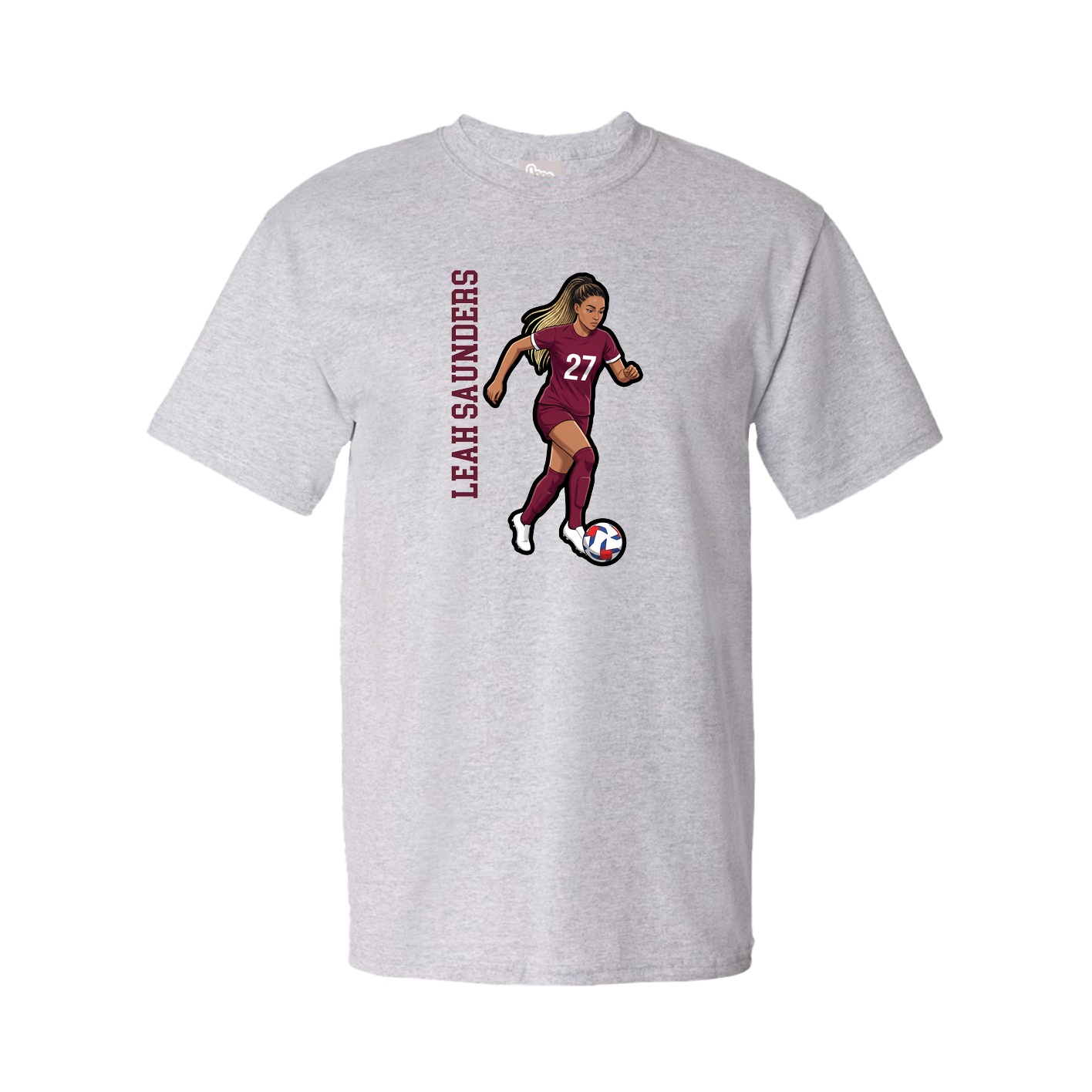 Youth Tee — Name Vertical in Grey