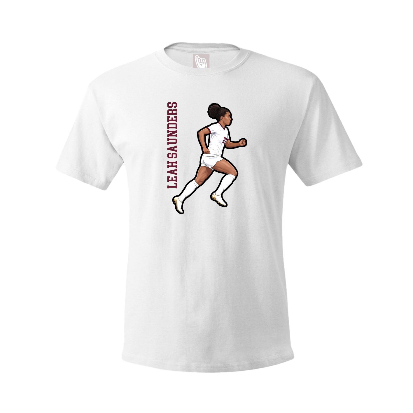 Youth Tee — Name Vertical in White