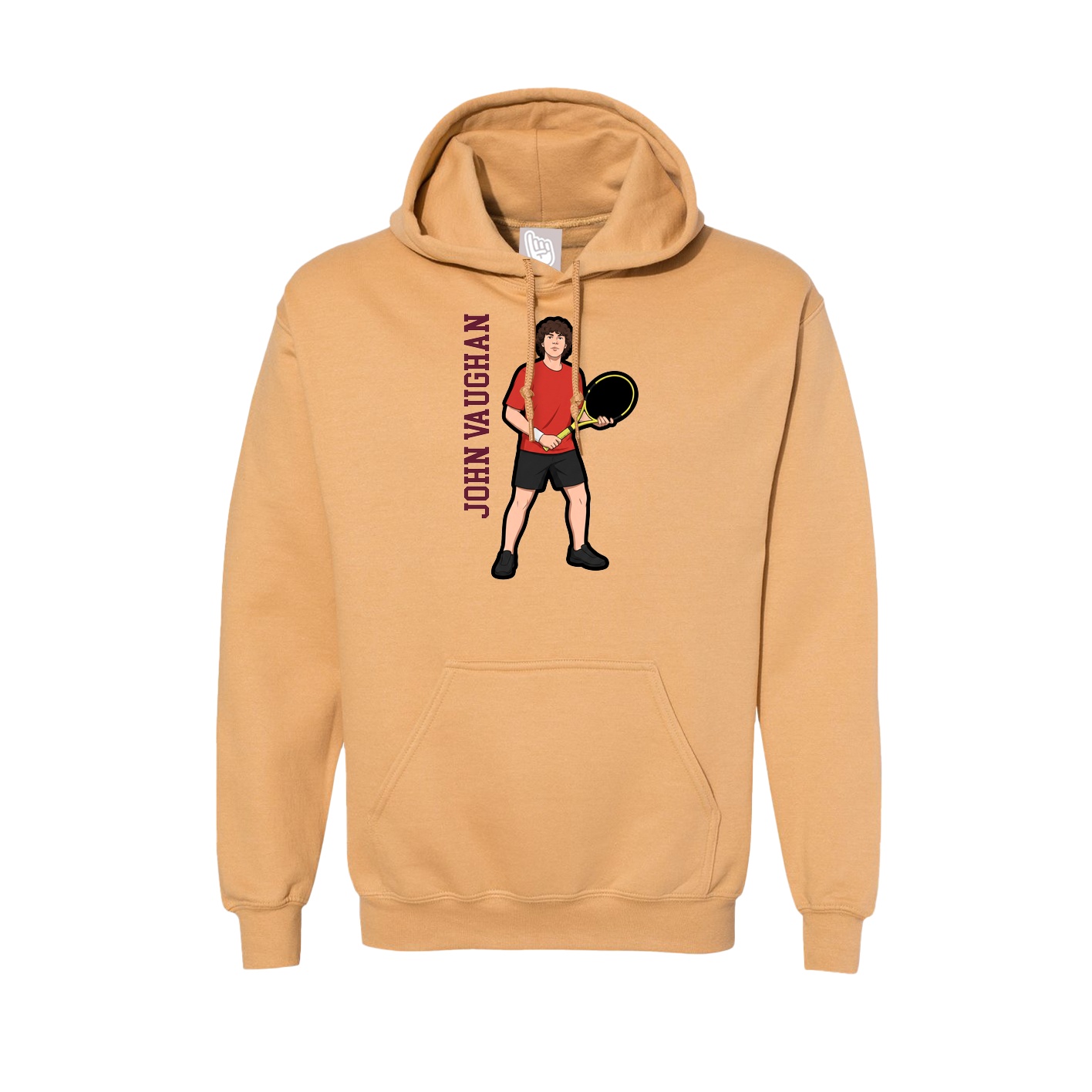 Hoodie — Name Vertical in Vegas Gold