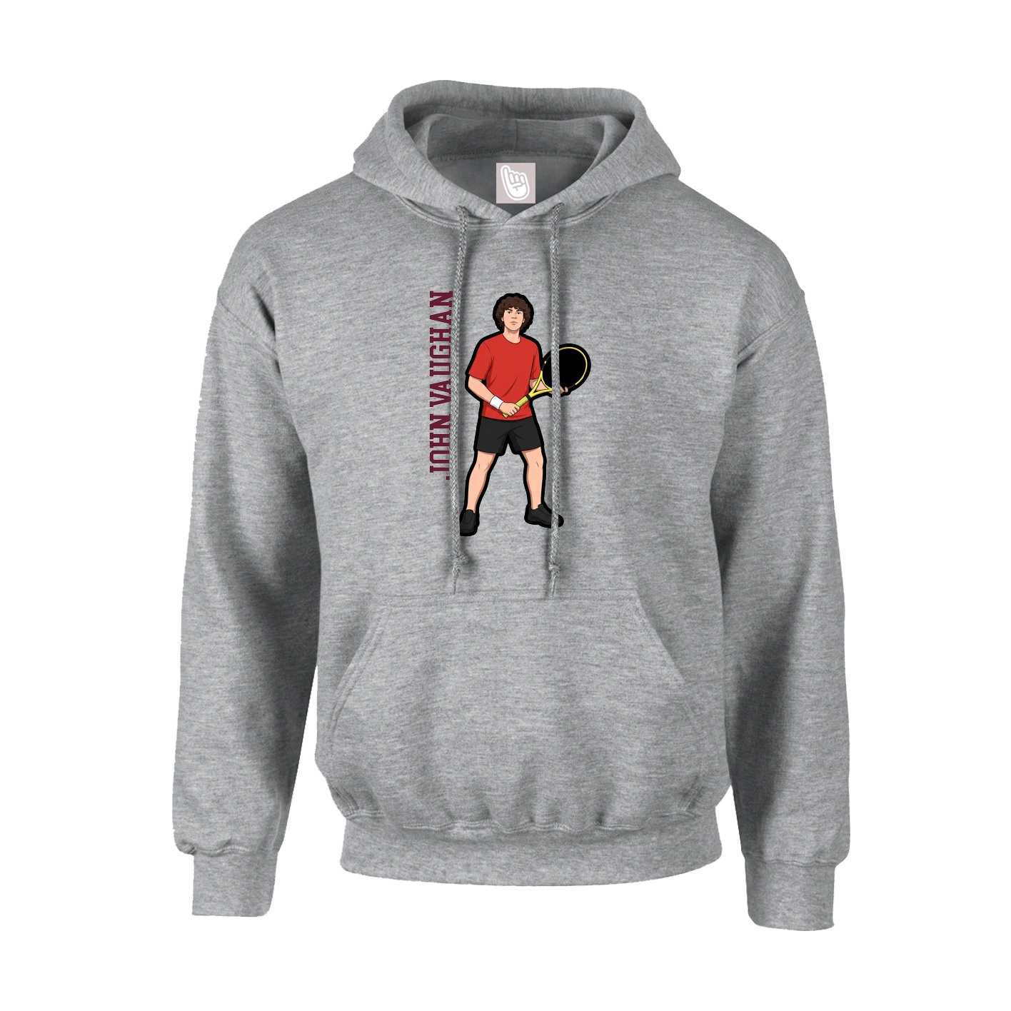 Youth Hoodie — Name Vertical in Grey