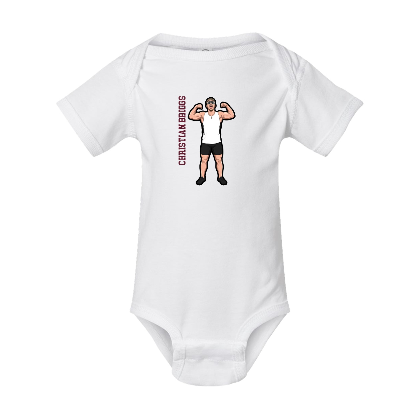 Baby Onesie — Name Vertical in White
