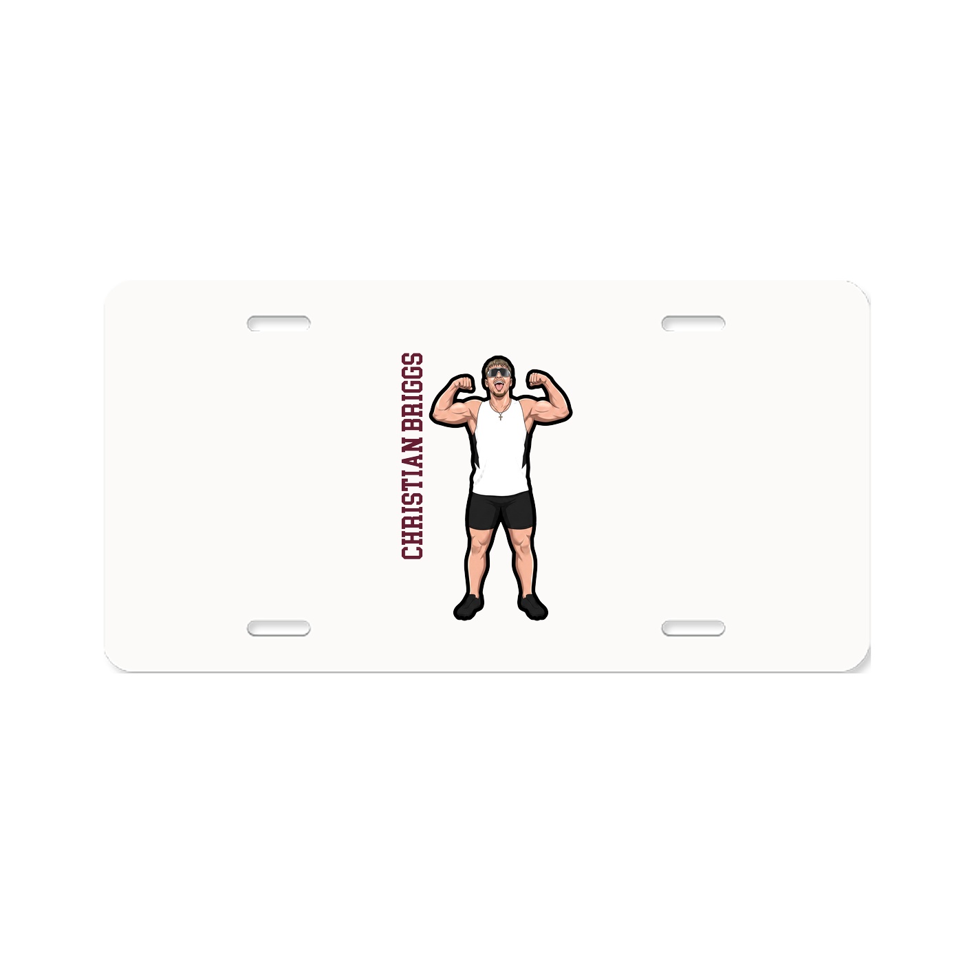 License Plate — Name Vertical in Classic