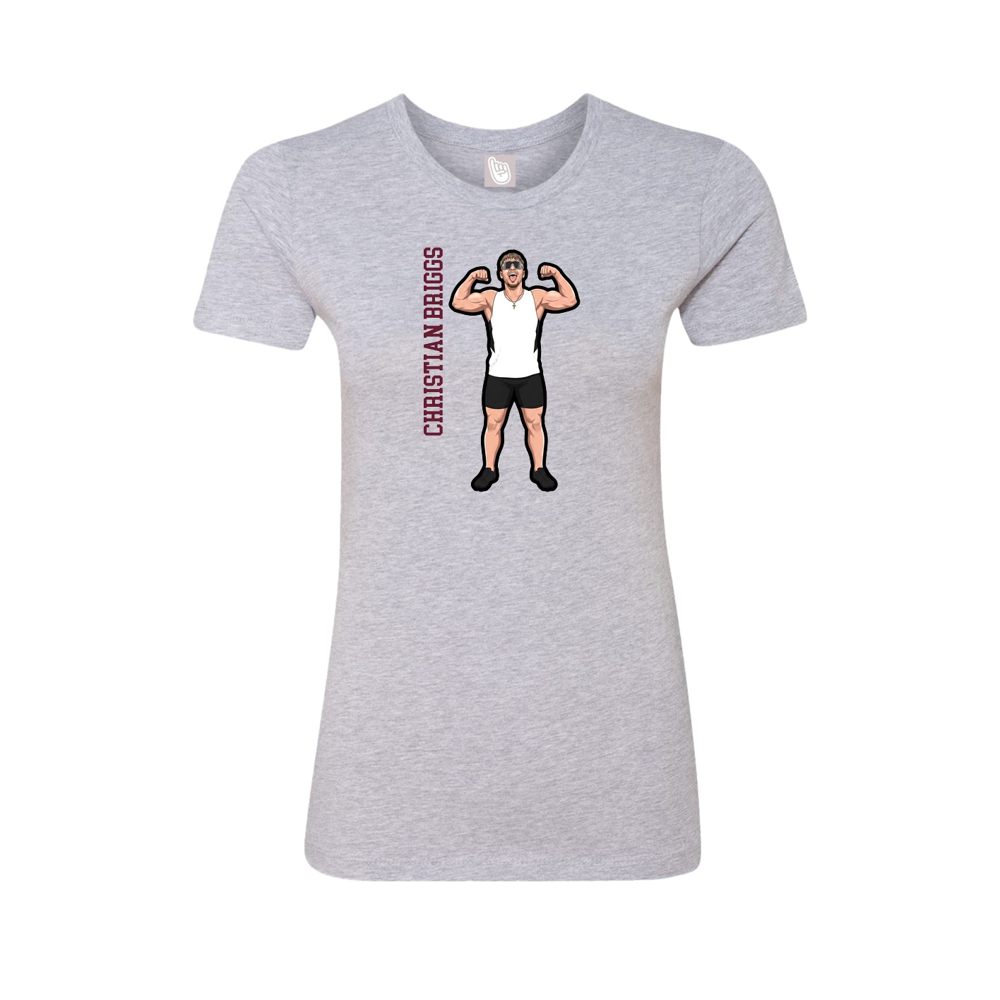 Womens Tee — Name Vertical in Grey