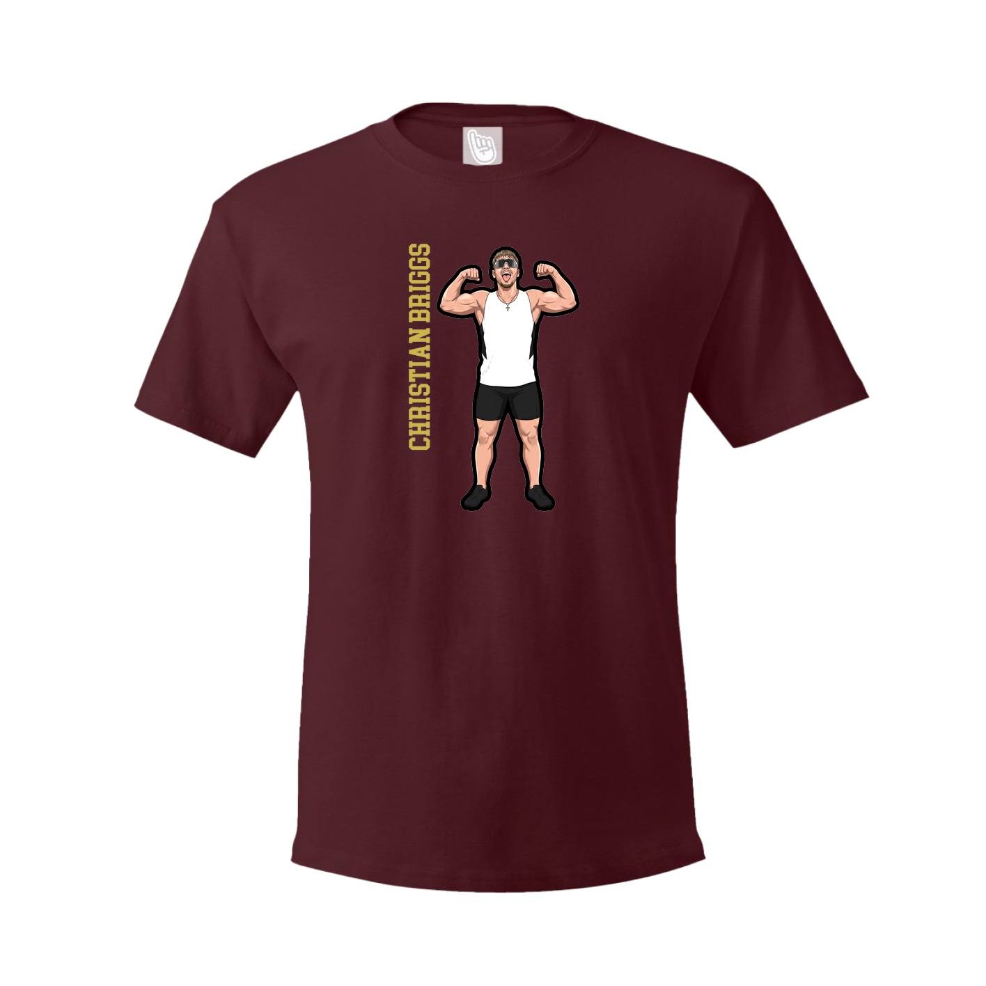 Youth Tee — Name Vertical in Maroon