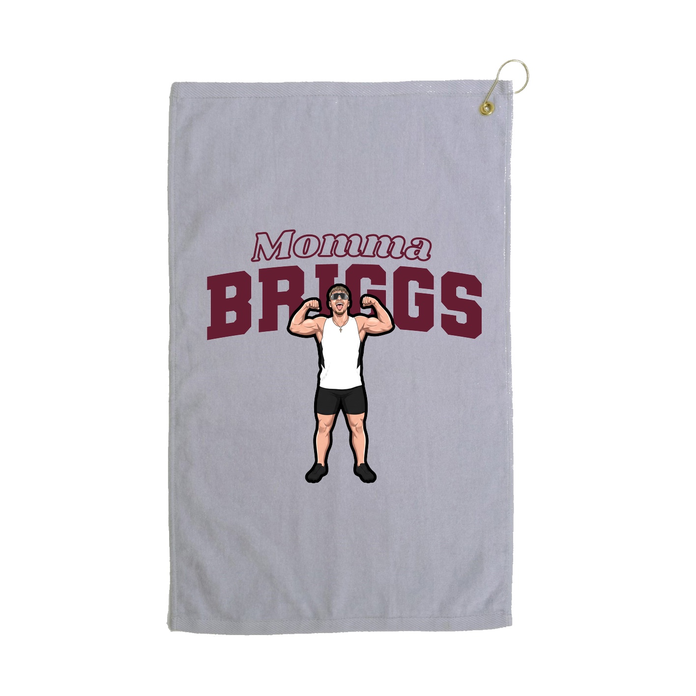 Golf Towel — Mothers Day Block in Grey