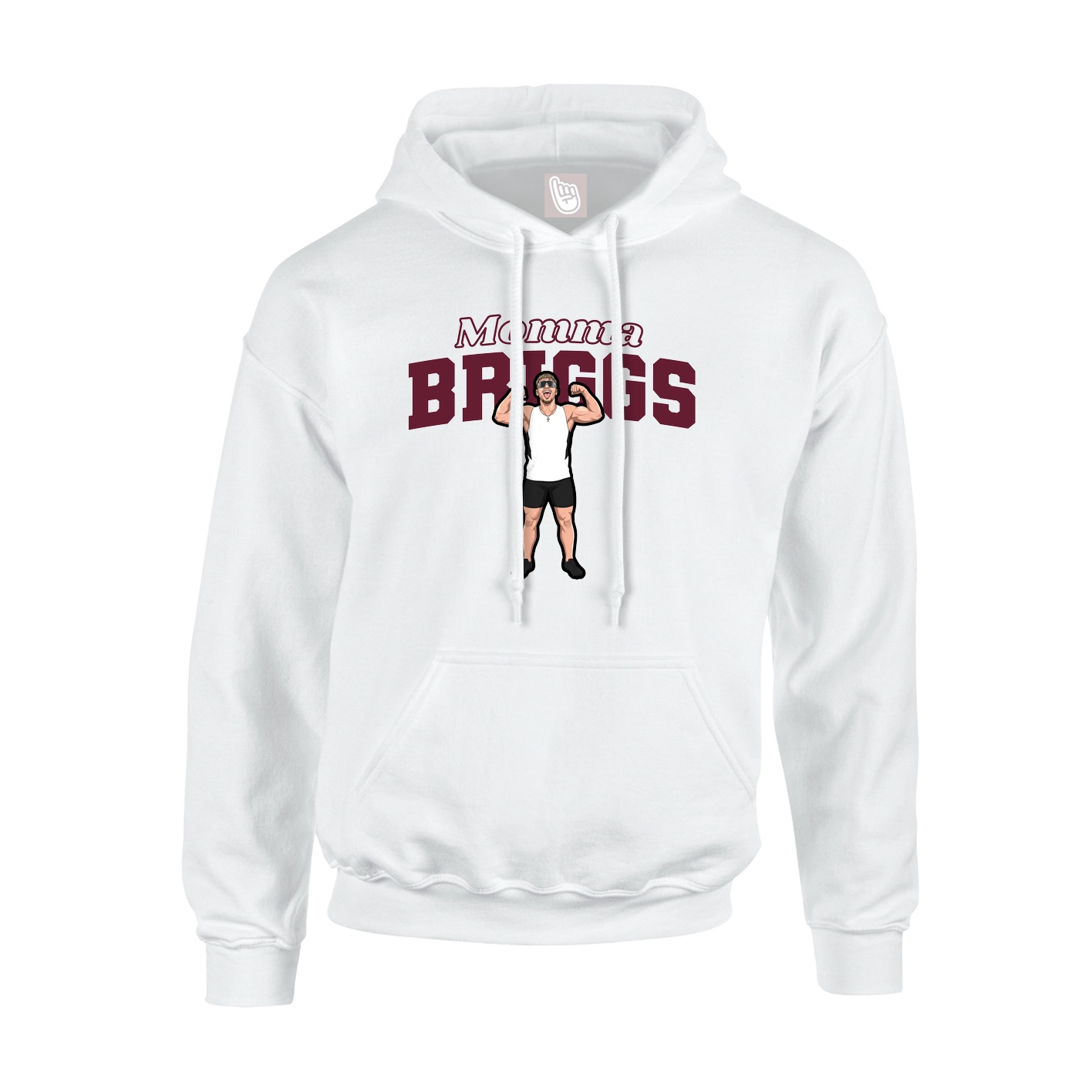 Youth Hoodie — Mothers Day Block in White