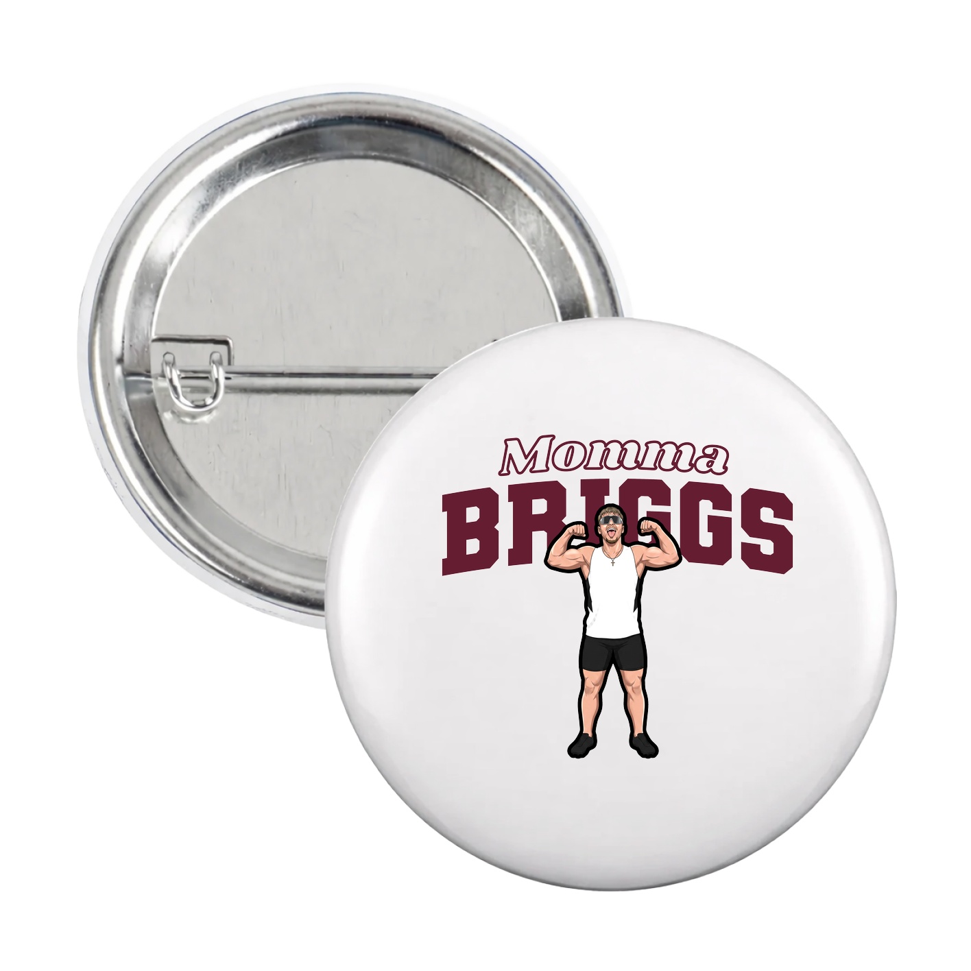 Game Day Button — Mothers Day Block in White