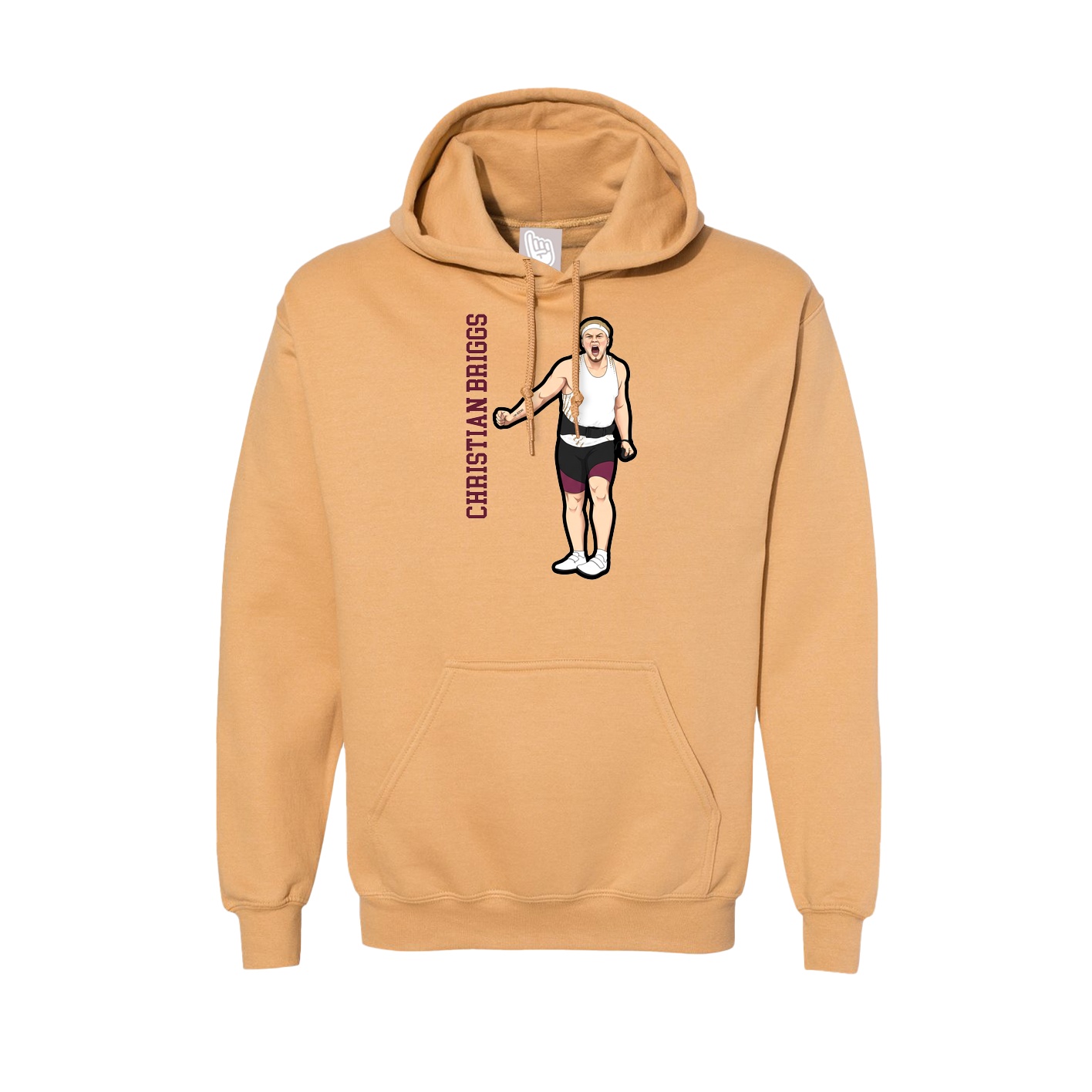 Hoodie — Name Vertical in Vegas Gold