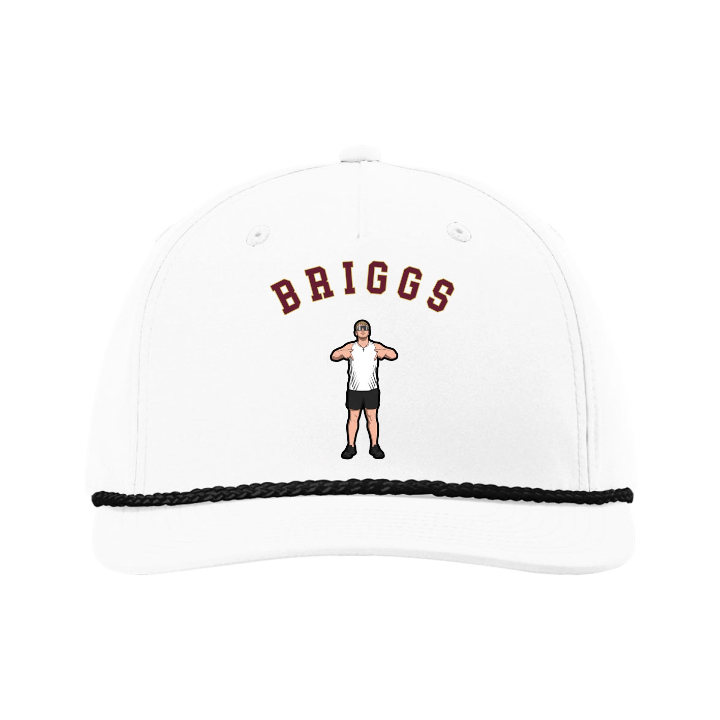 Five-Panel Classic Rope Cap — Shirsey Arch in White