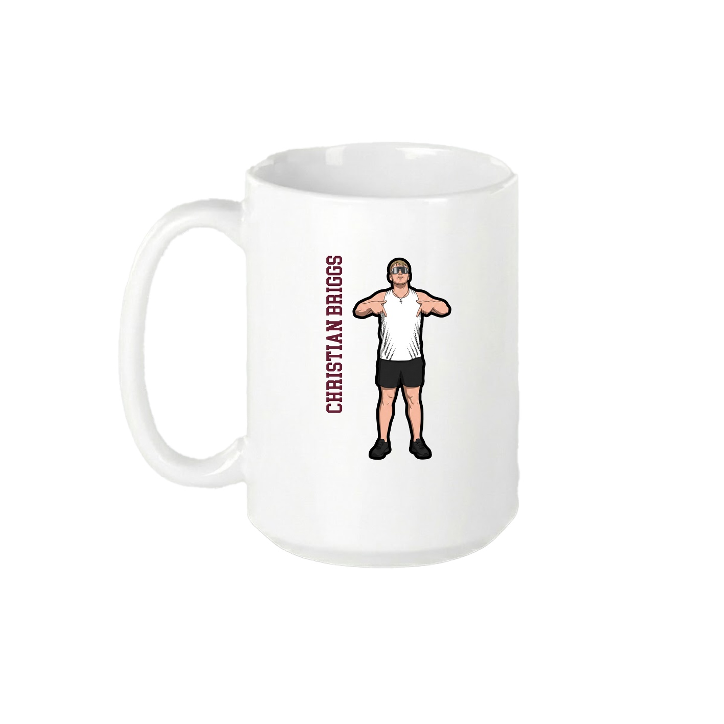 15oz Coffee Mug — Name Vertical in White