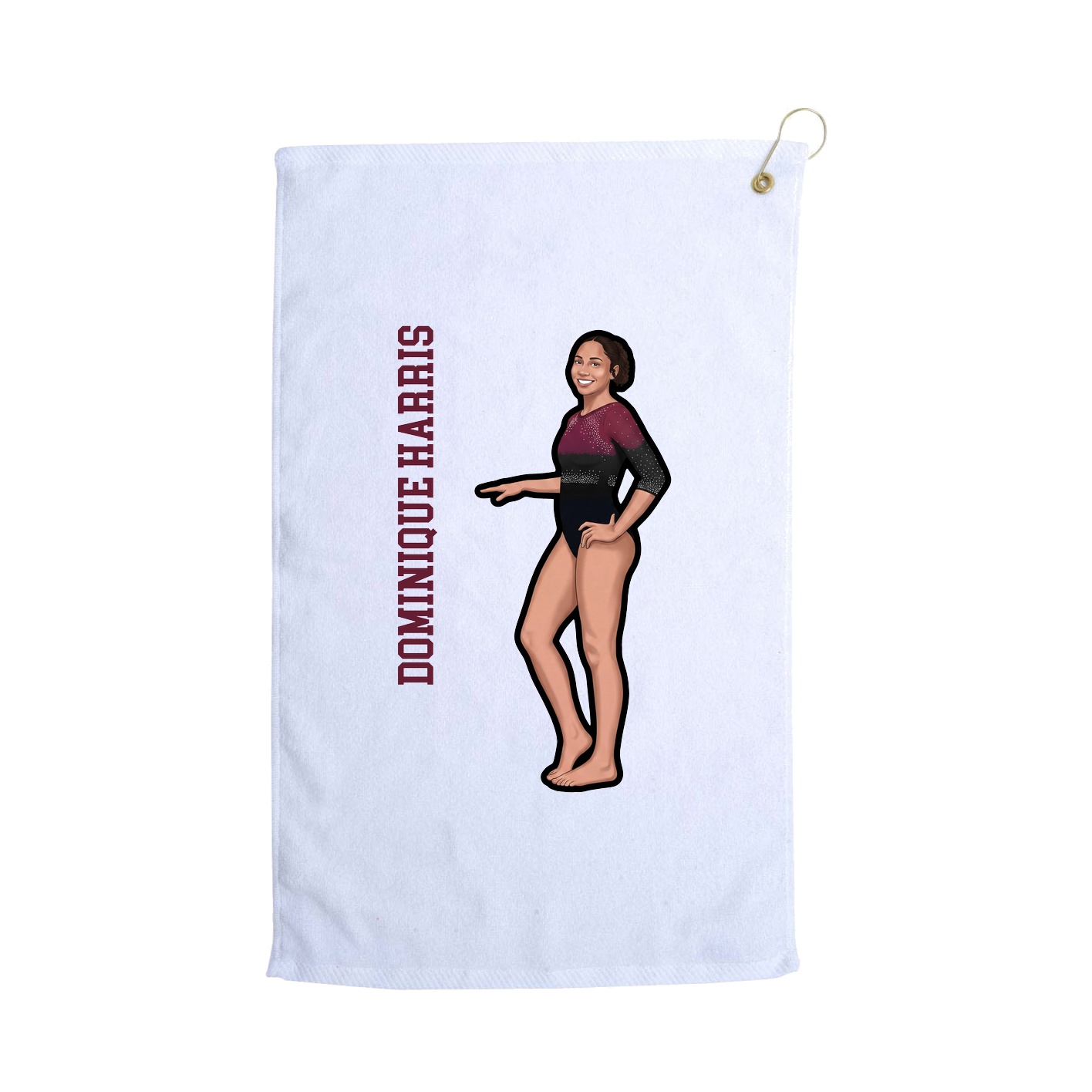 Golf Towel — Name Vertical in White
