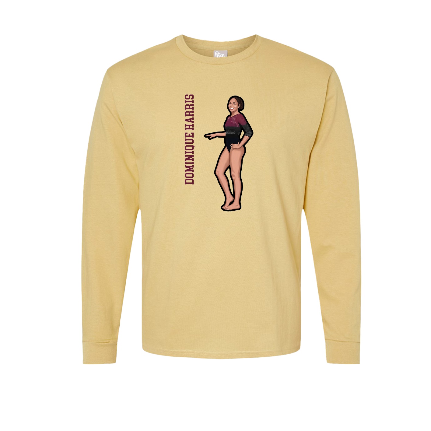 Long Sleeve Tee — Name Vertical in Vegas Gold