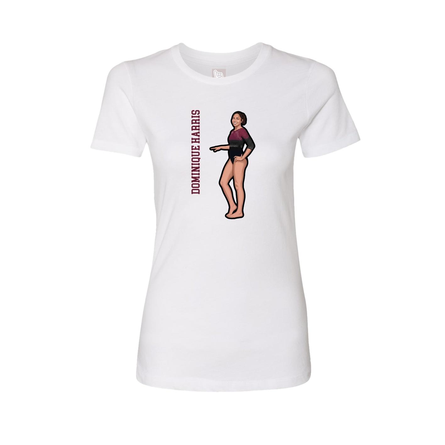 Womens Tee — Name Vertical in White