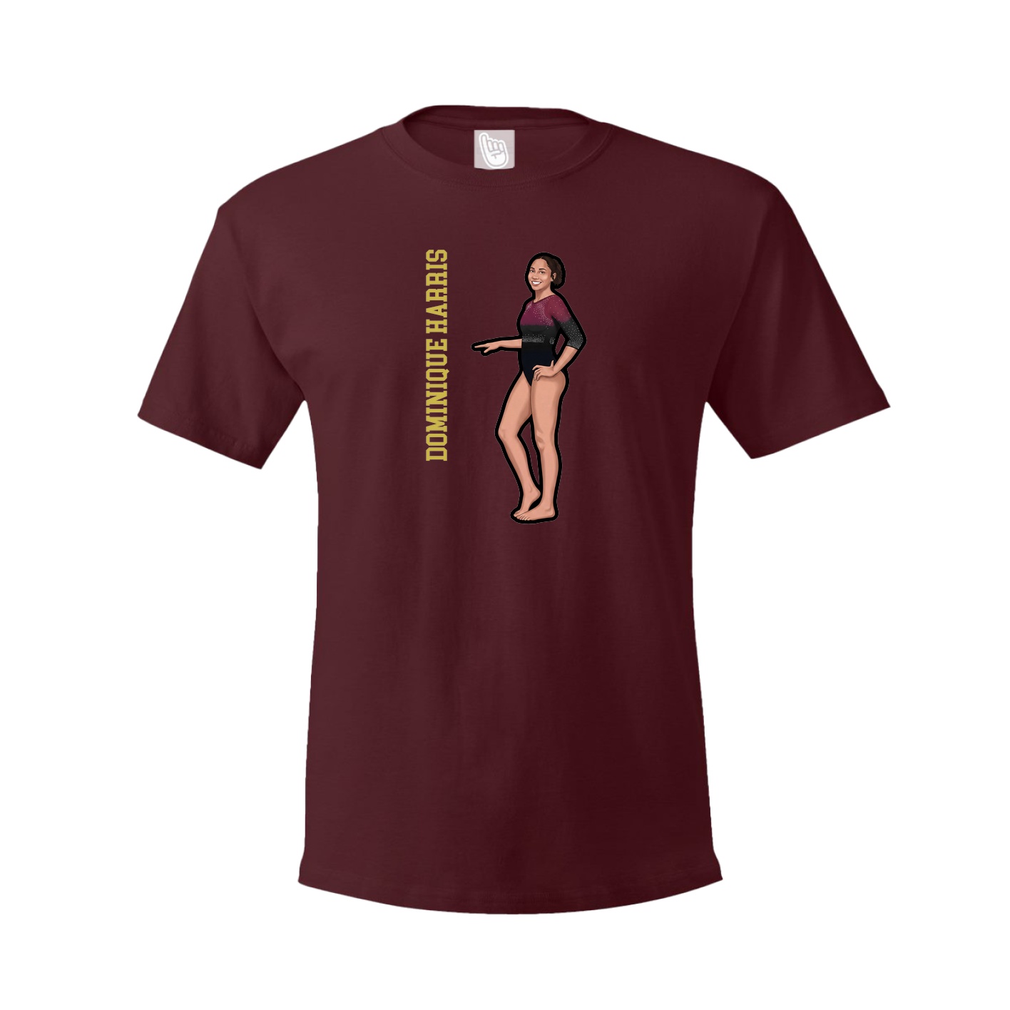 Youth Tee — Name Vertical in Maroon