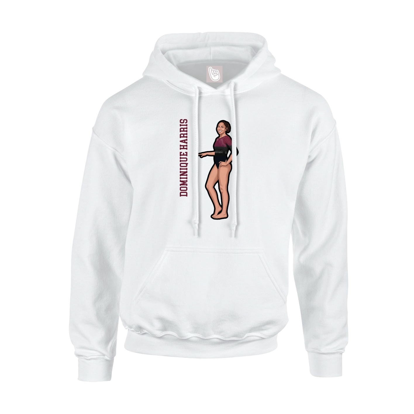 Youth Hoodie — Name Vertical in White