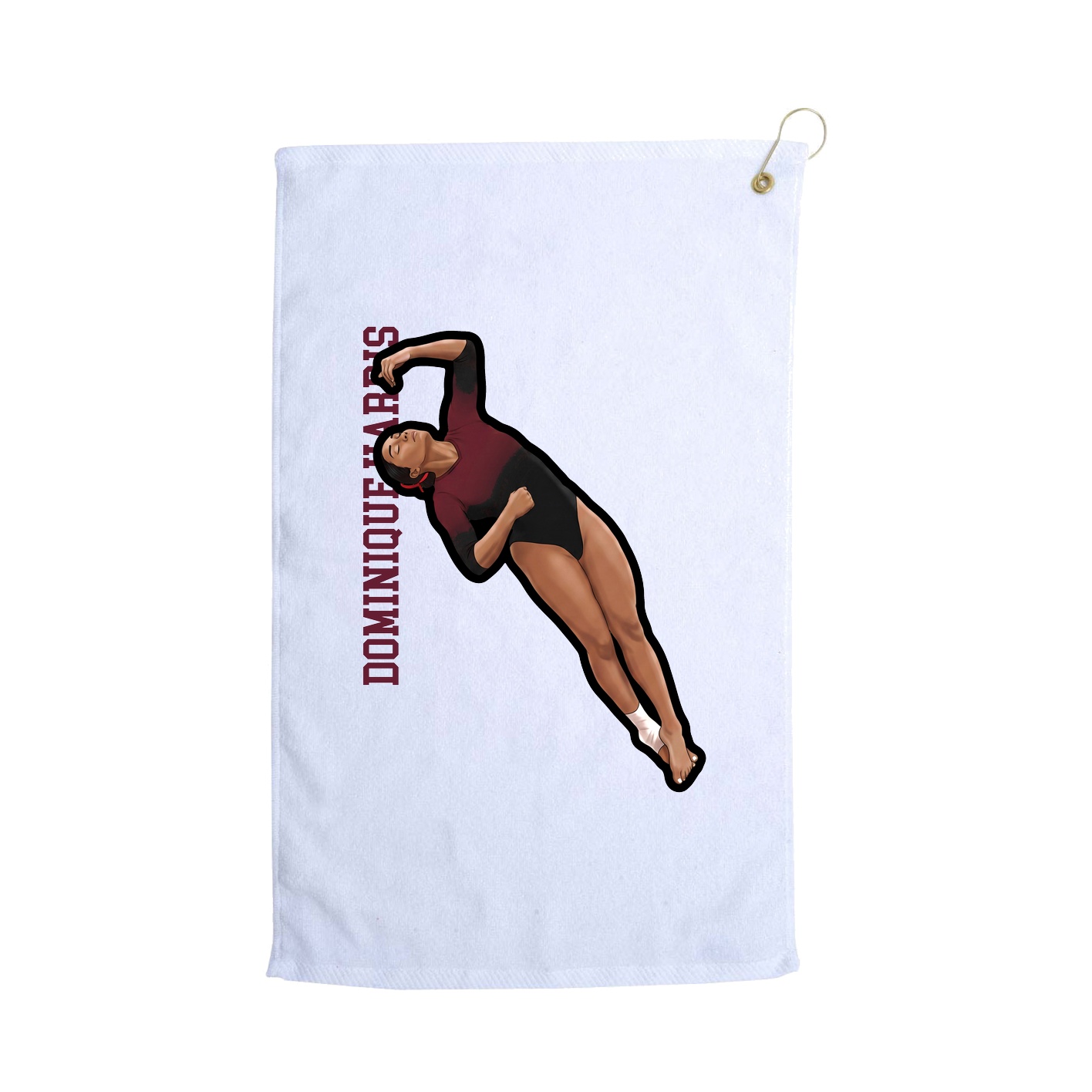Golf Towel — Name Vertical in White