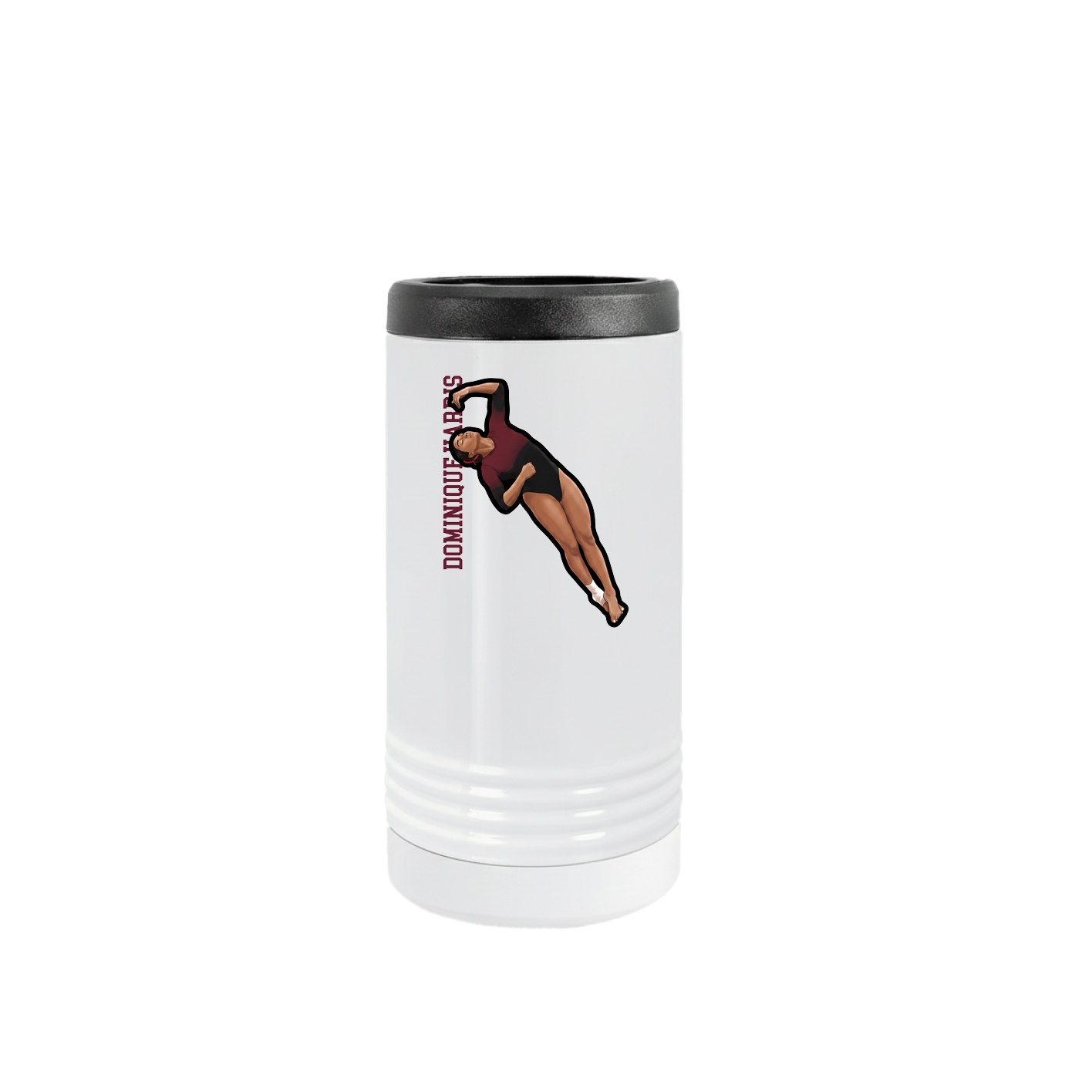 Slim Beverage Holder — Name Vertical in White