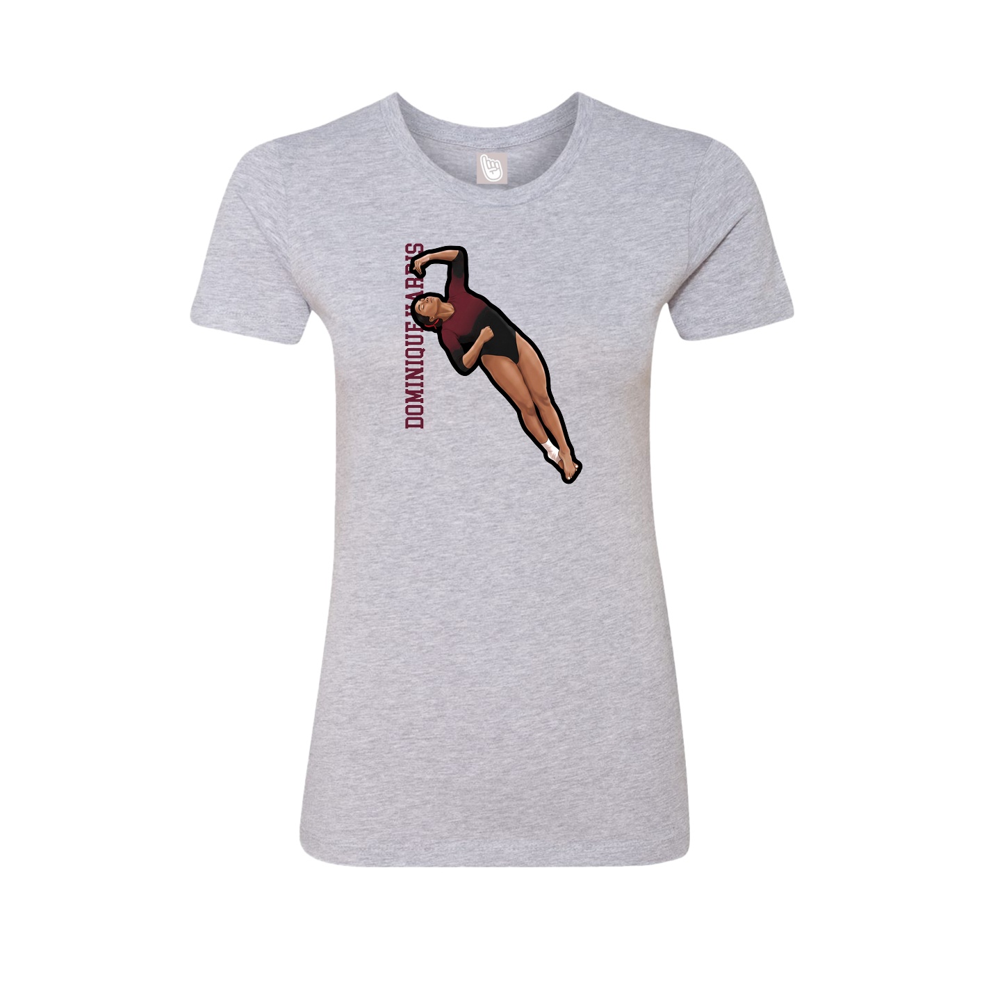 Womens Tee — Name Vertical in Grey