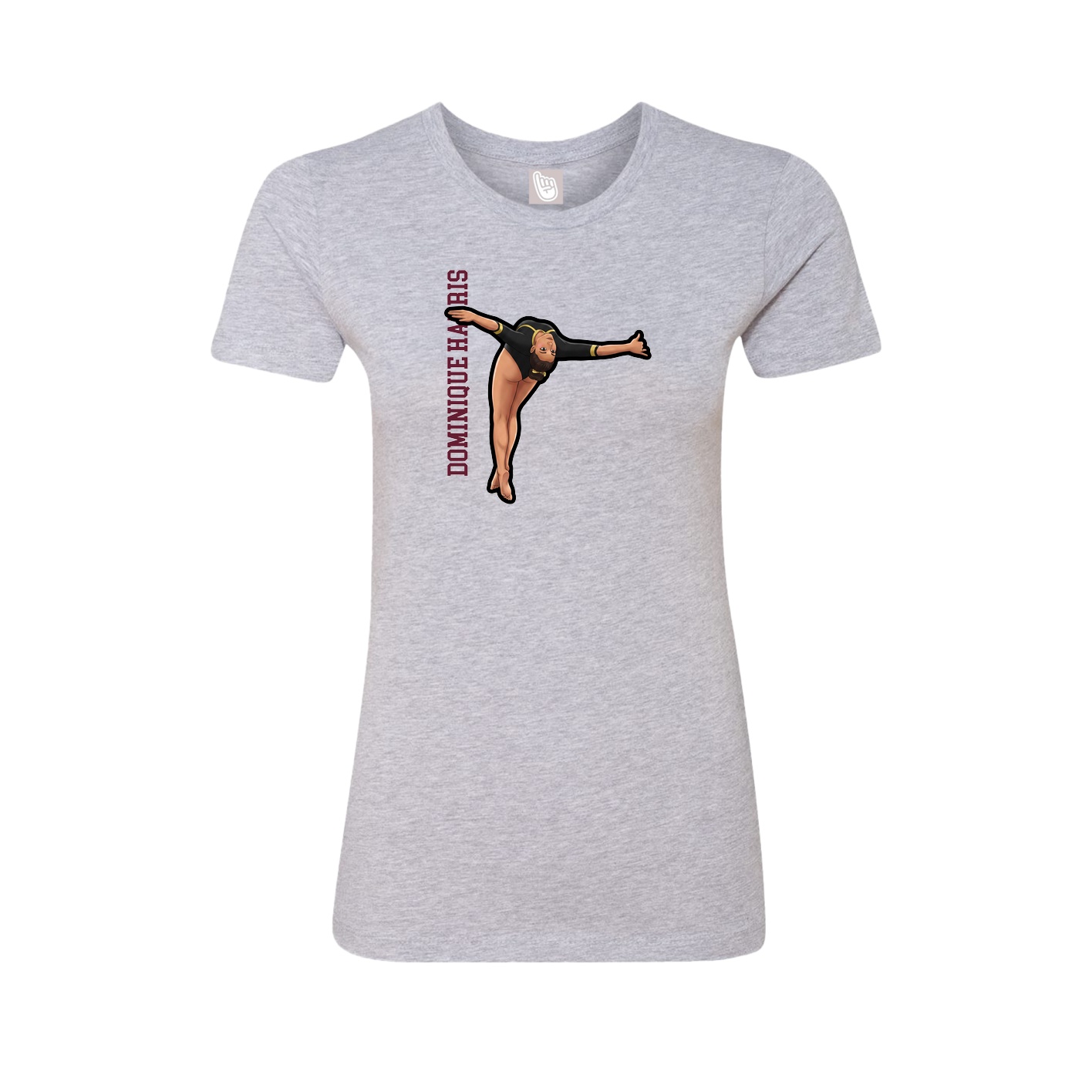 Womens Tee — Name Vertical in Grey